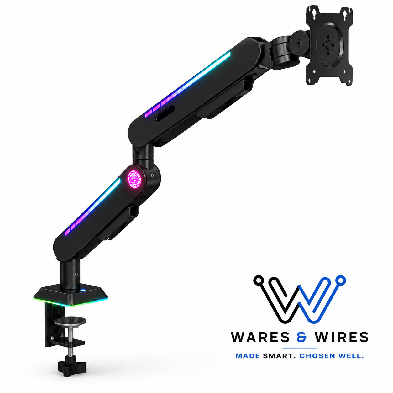 RGB Gaming Monitor Arm Desk Mount 17-32" VESA 75/100mm 19.8lb Full Motion