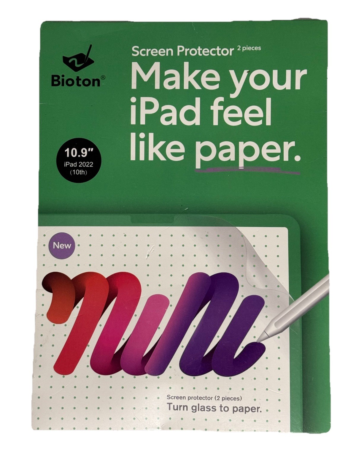 Bioton Paper Screen Protector for iPad 10th Gen 10.9” 2022 2 Pack Paperfeel New