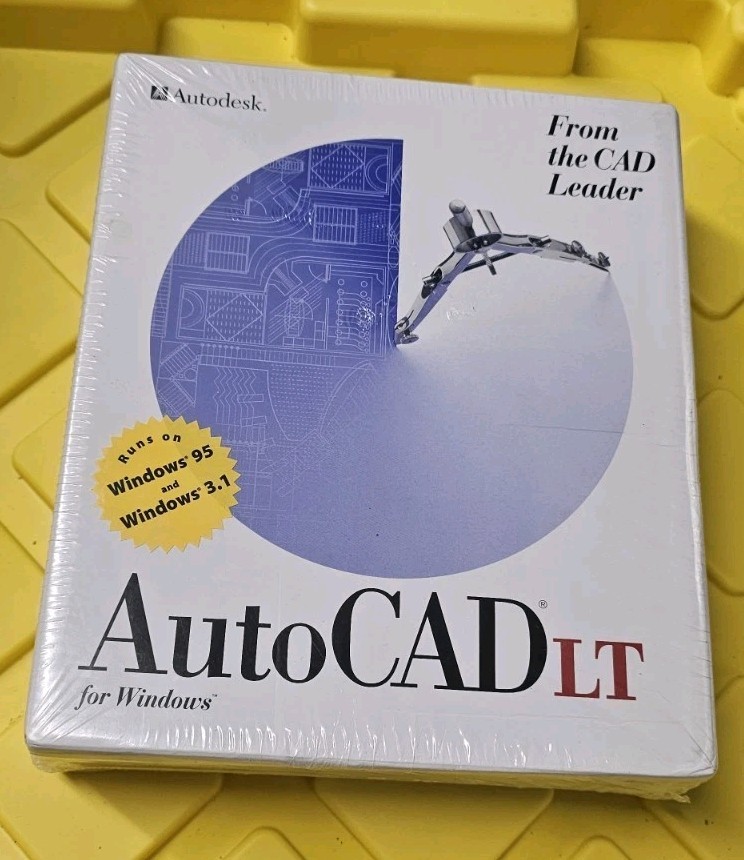 Factory Sealed AutoCAD LT For Windows 95 Software Autodesk 1995 Vintage