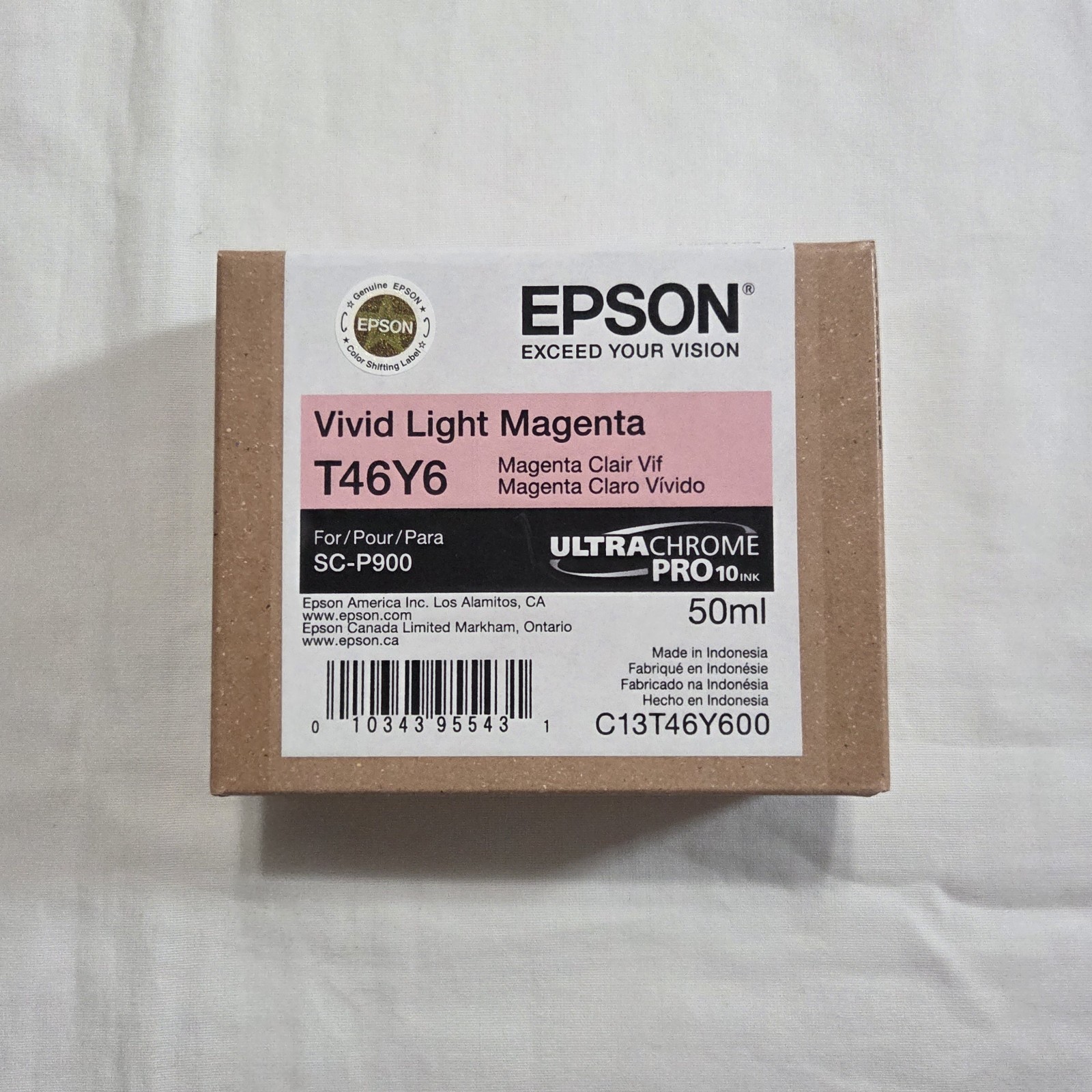 Genuine Epson T46Y6 50ML Vivid Light Magenta Ink Cart SC-P900 Exp 08/2027 - New