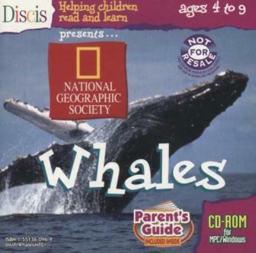 National Geographic Society Whales PC MAC CD learn about underwater life animals