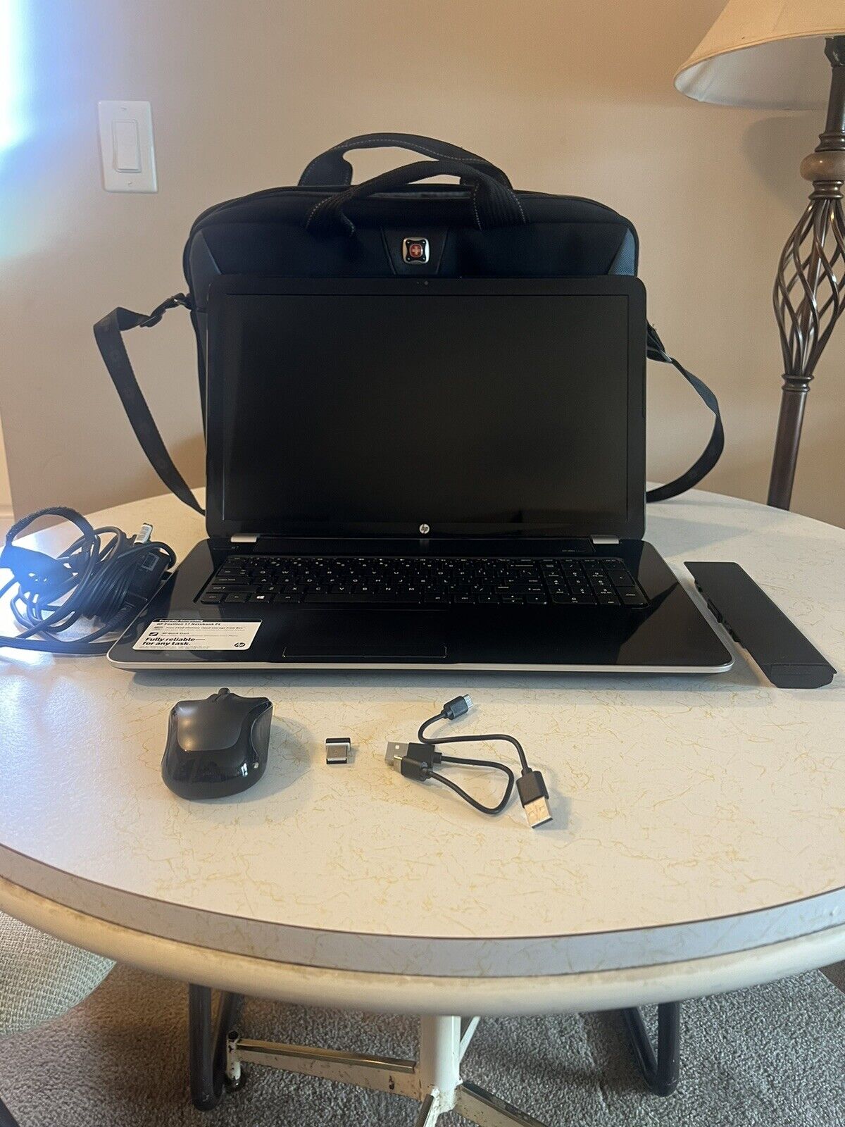 HP Pavilion 17 Laptop and HP Officejet Pro 8610 Printer with Acessories