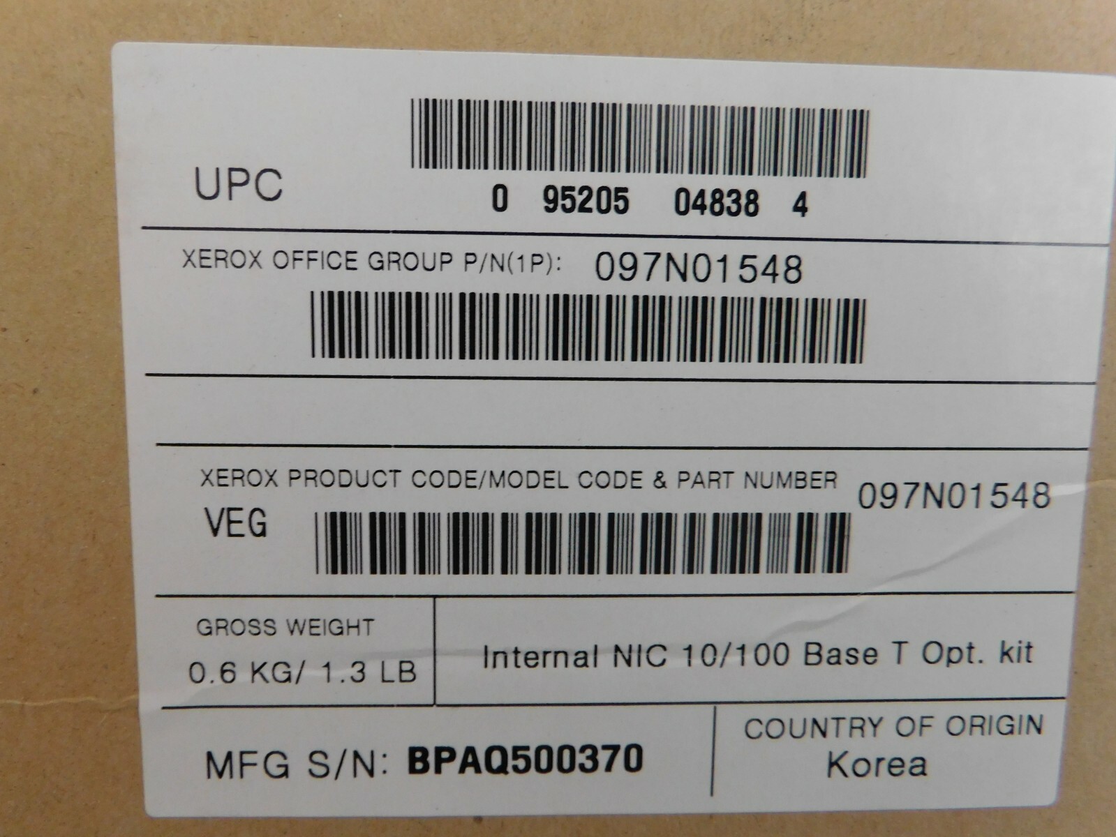 Xerox Phaser 3150 Network Card 097N01548 New in Box. Same Day Handling