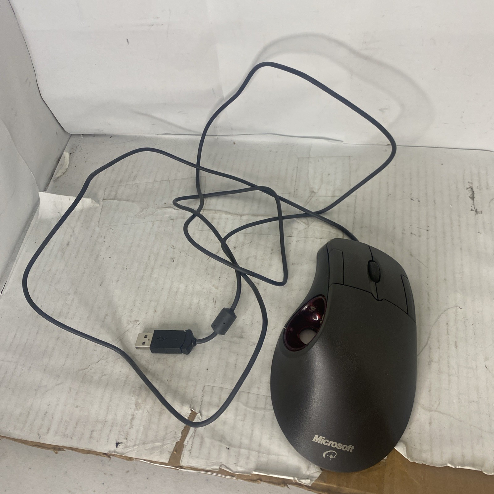 Microsoft Trackball Optical 1.0 Mouse X05‑87475 No Ball For Parts Or Repair Only