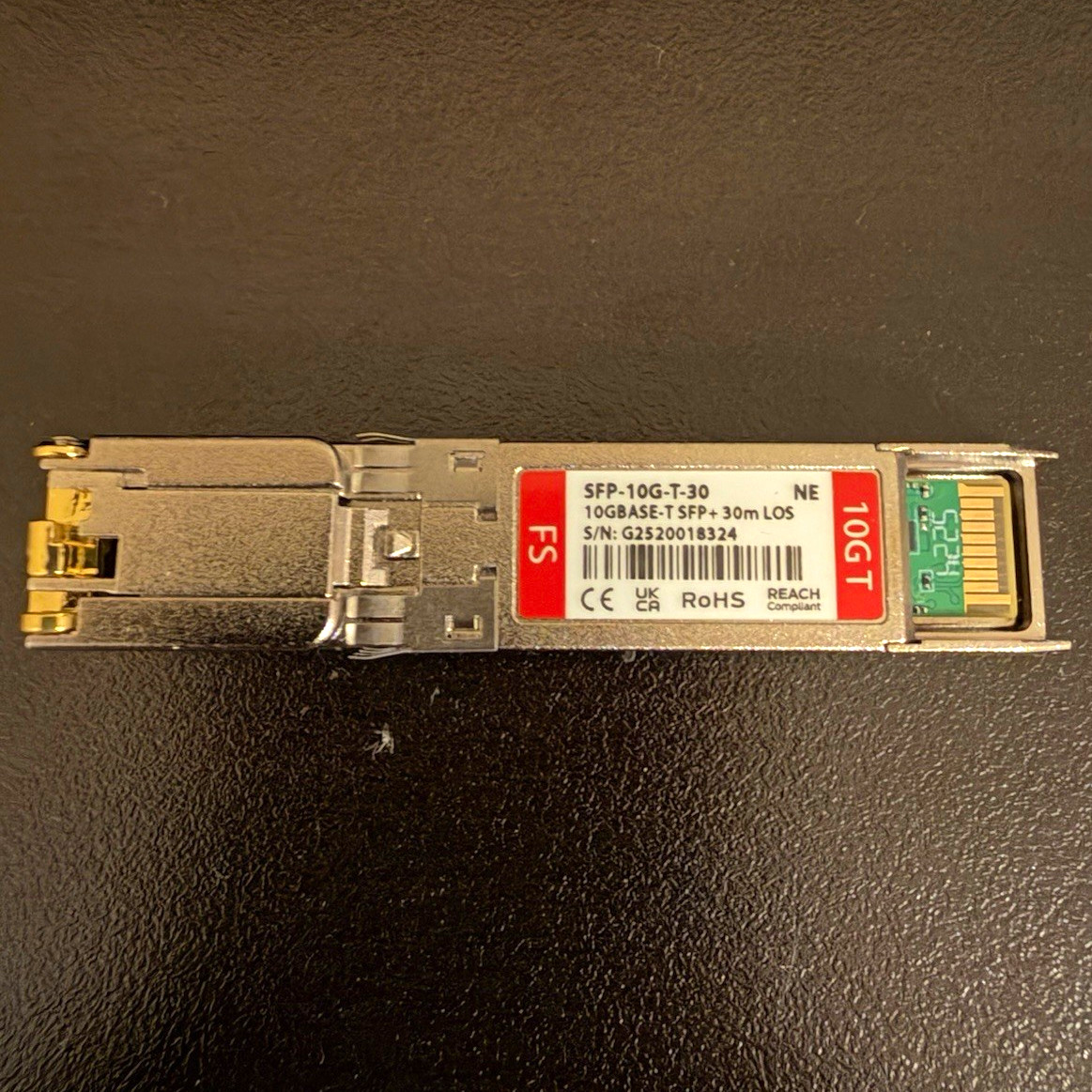 FS SFP-10G-T-30 10Gbps SFP+ to RJ-45 10GBASE-T Transceiver 30m