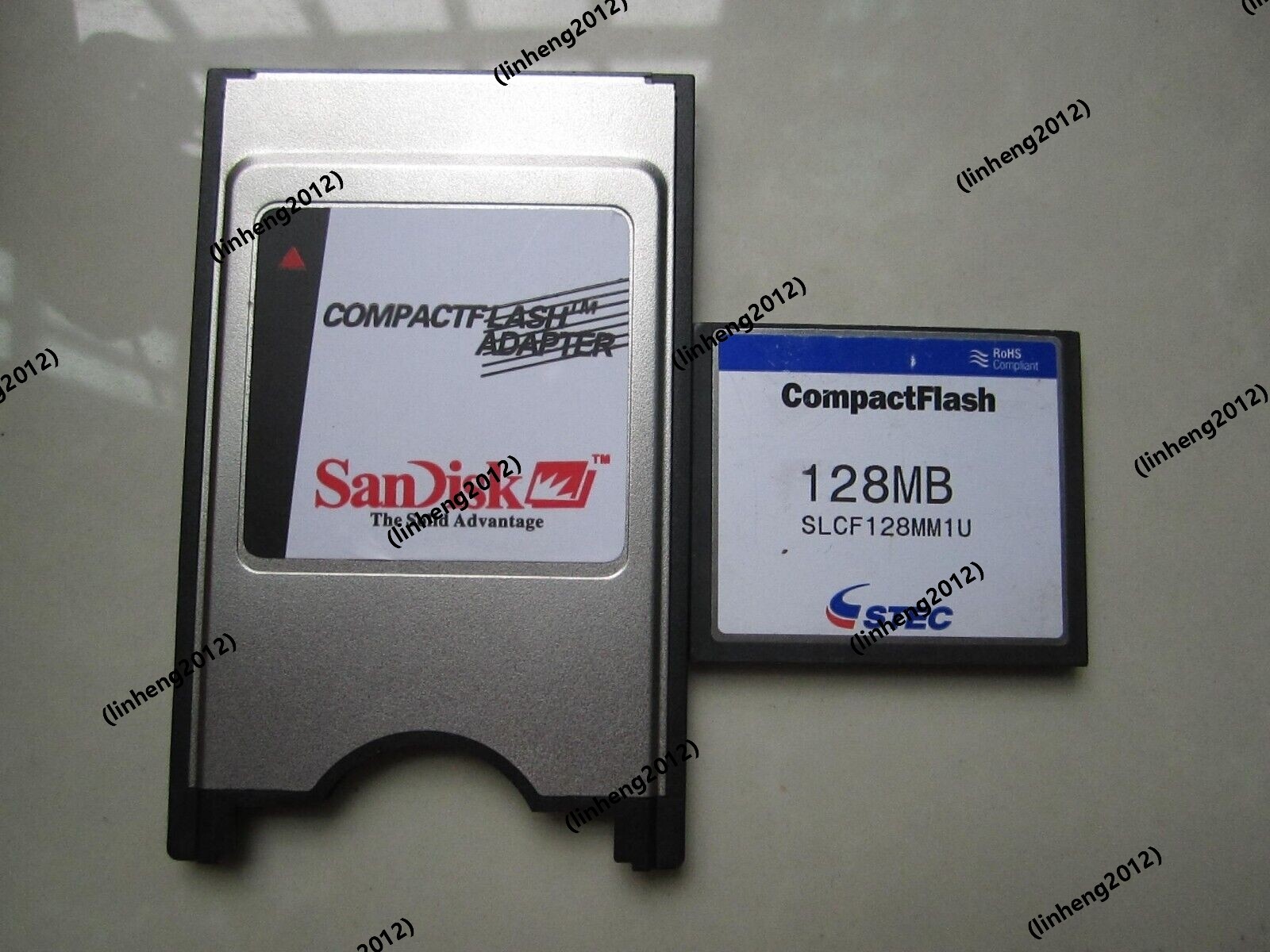 STEC 128MB Compact Flash +ATA PC card PCMCIA Adapter JANOME Machines