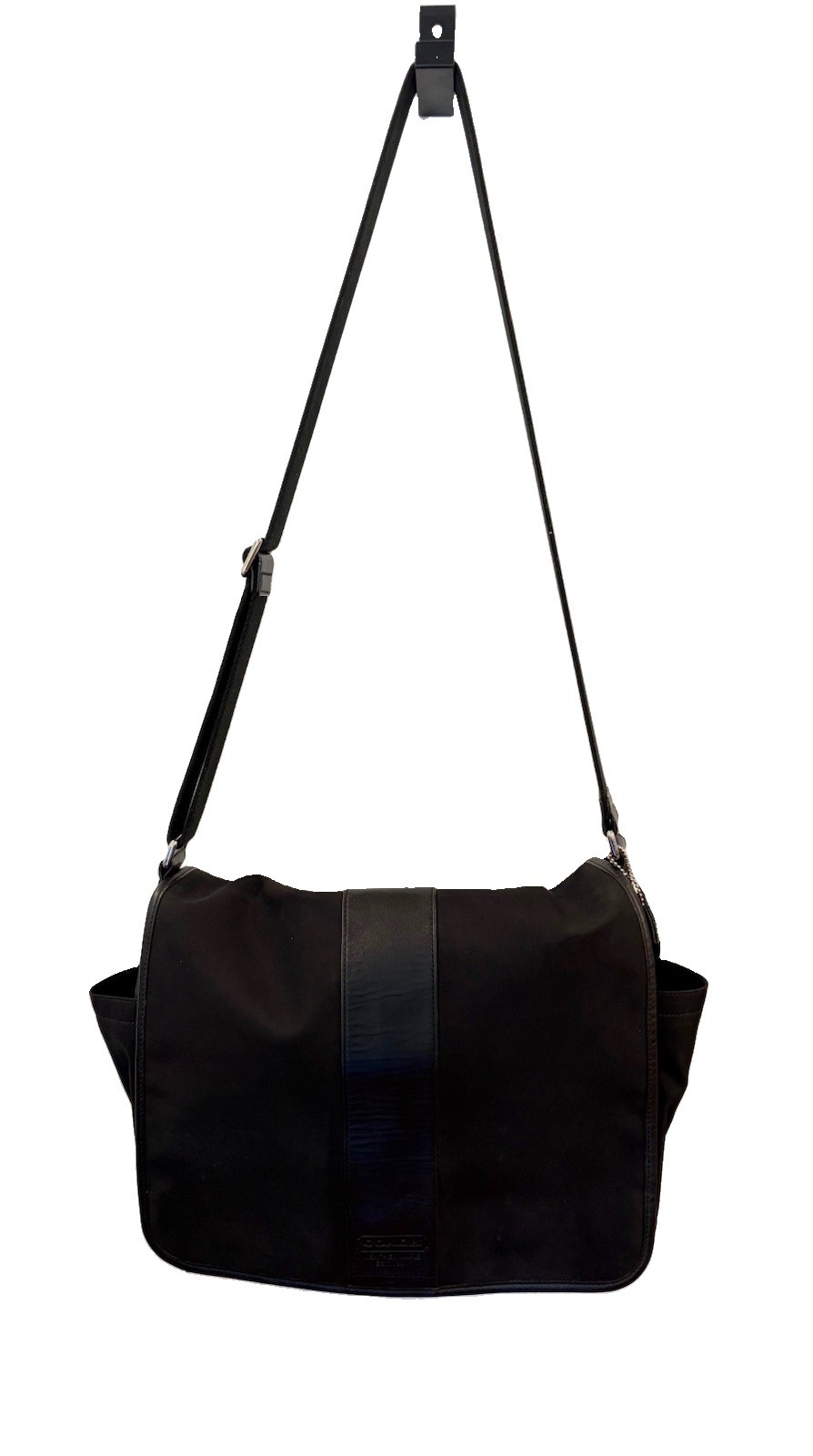 Black Authentic COACH Transatlantic Messenger / Crossbody Laptop Bag F06437