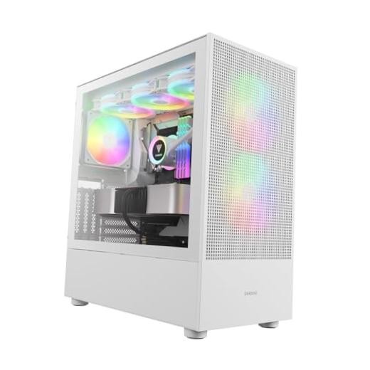 White E-ATX Mid Tower Gaming Computer PC Case w/Tempered TALOS M3 MESH WH