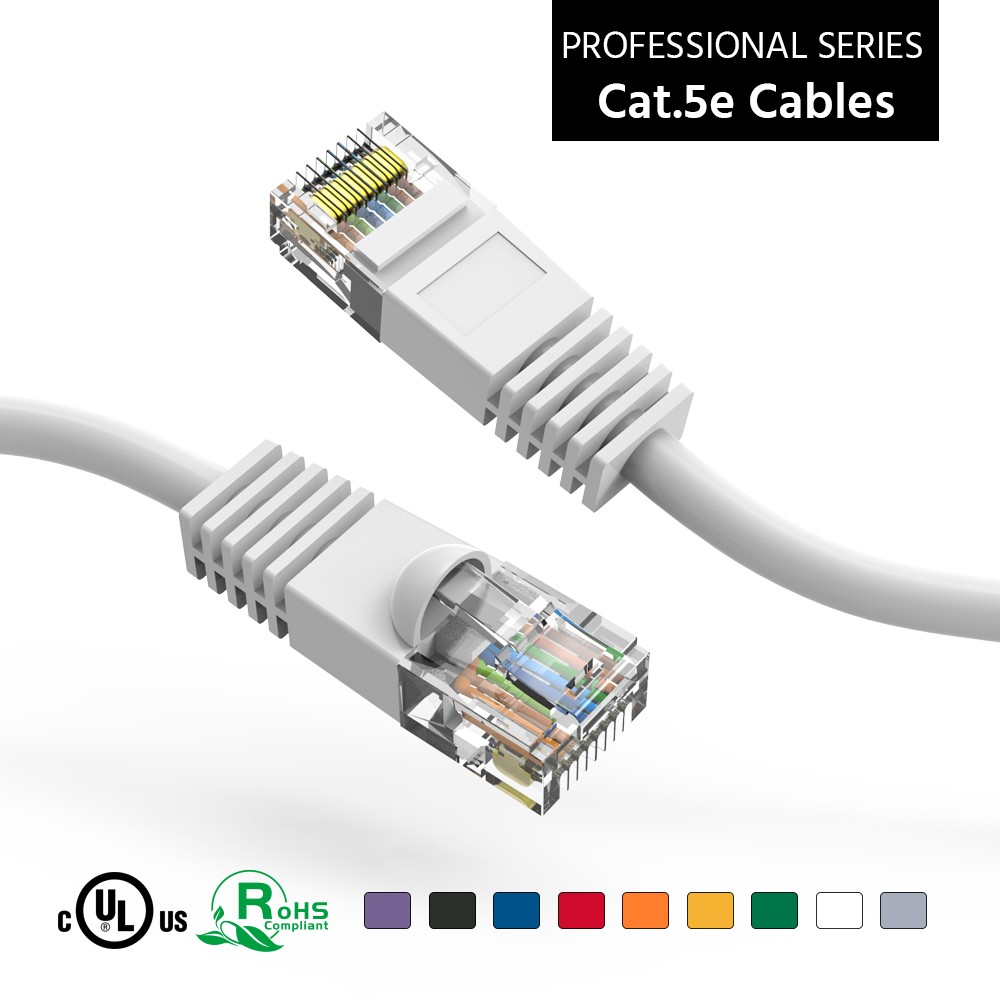 150Ft CAT5E UTP Ethernet Network Booted Cable White