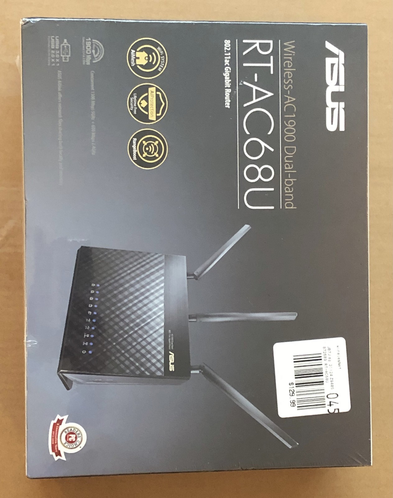 ASUS RT-AC68U Dual-Band Gigabit Router | NEW FACTORY SEALED | V3 2021 Rev