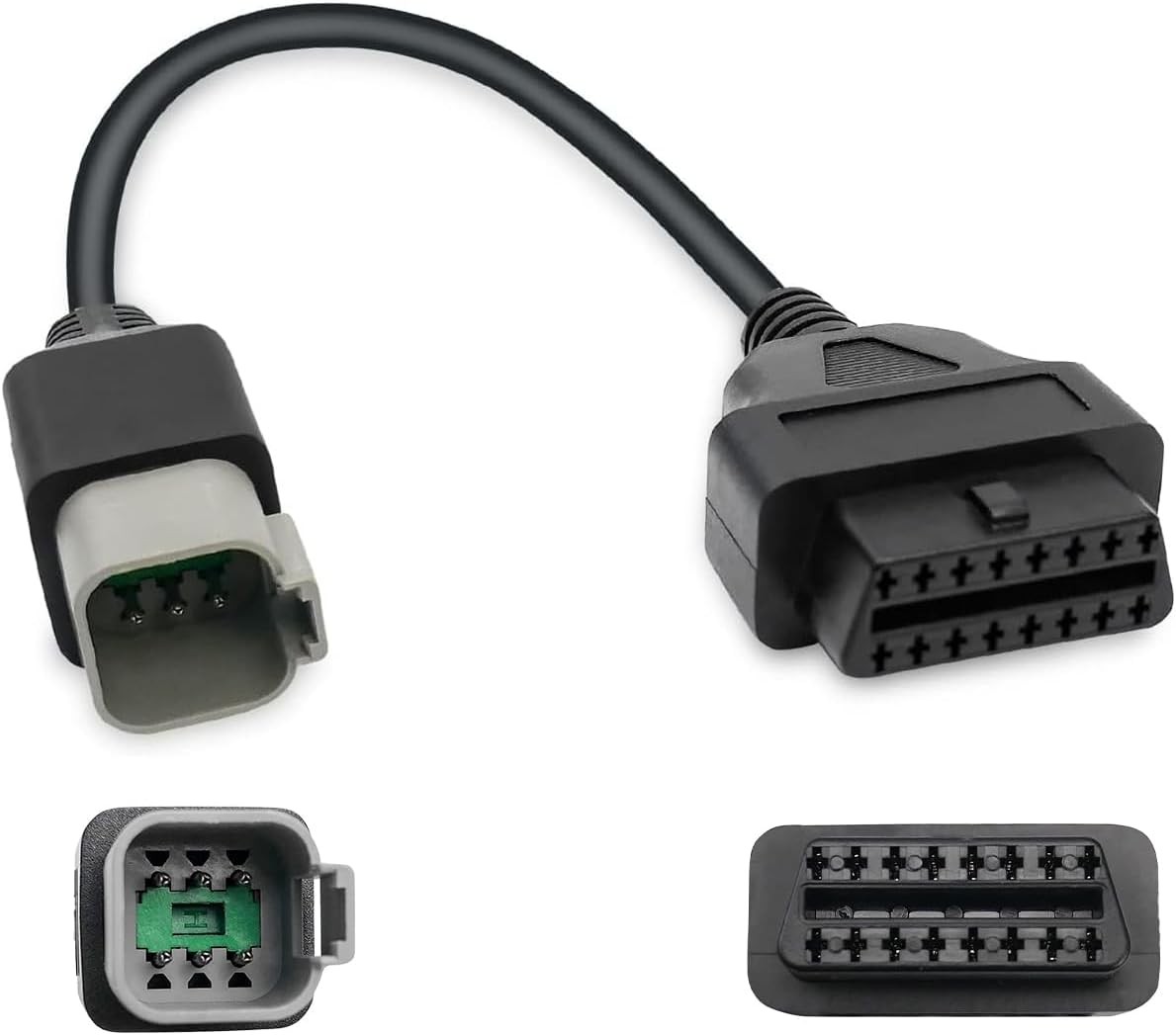 OBD2 Diagnostic Cable Adapter Connector 6 Pin to 16 Pin Motorcycle ATV UTV Engin