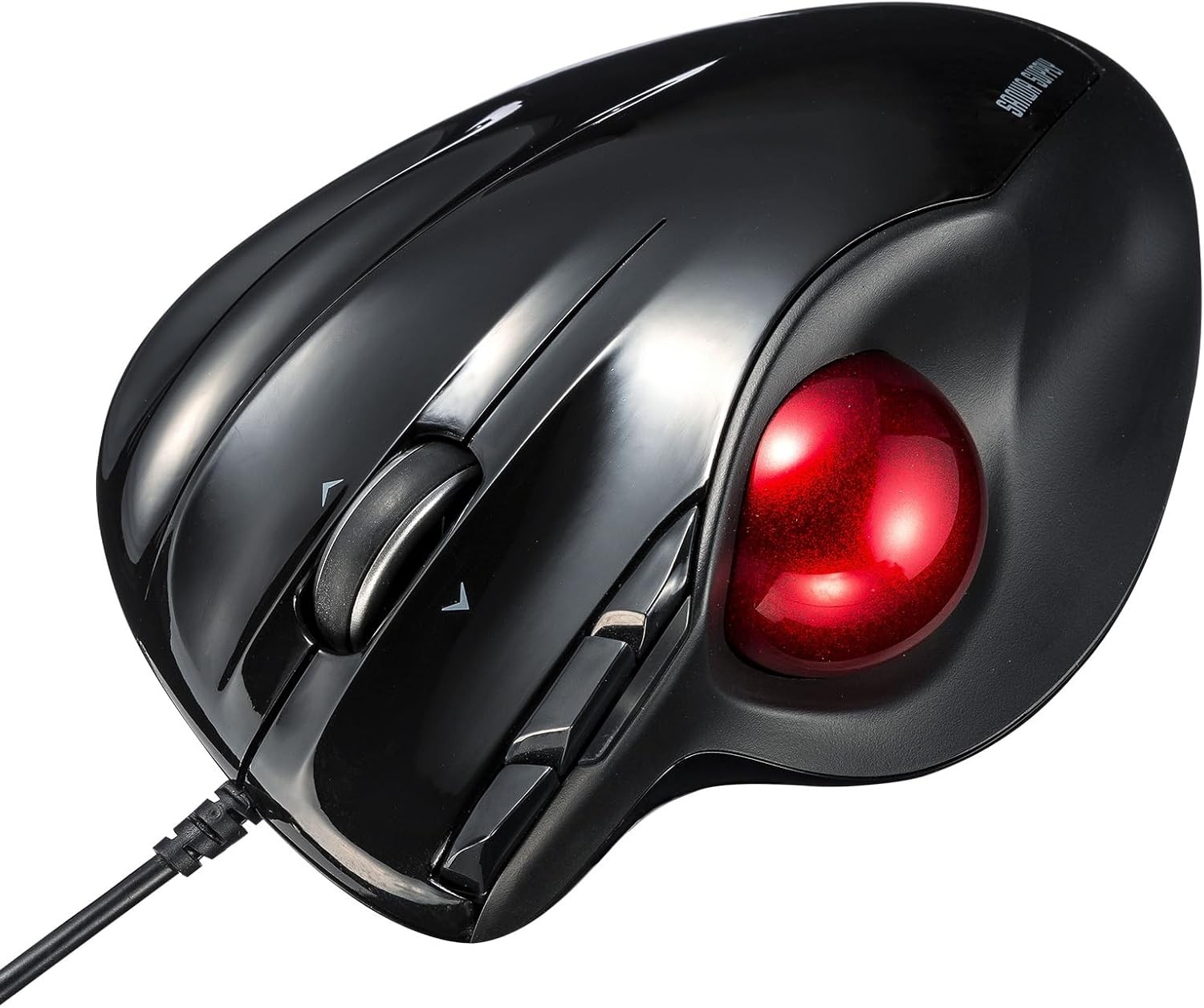 SANWA Wired Ergonomic Trackball Mouse, Programmable Roller Ball Mice, Black 