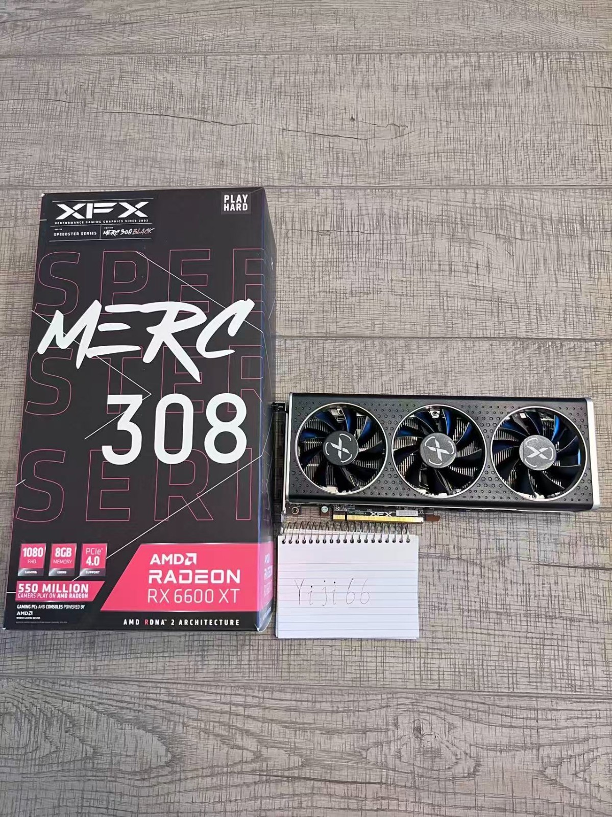 XFX Speedster MERC 308 AMD RX 6600 XT GDDR6 8GB Graphics Card - No Original Box