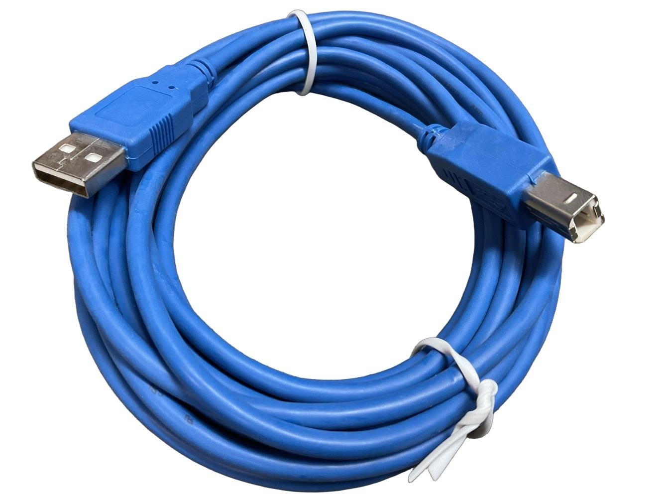 NEW 15ft USB 2.0 A Male to B Male 28/24AWG Data transferUSB Printer Blue Cable