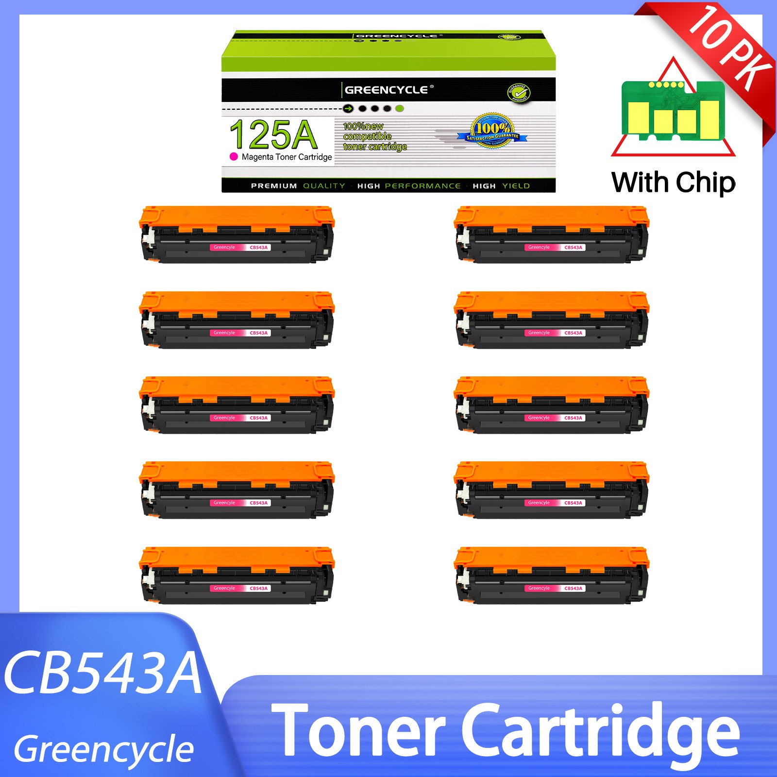10PACC MG CB542A CM1312 MFP CM1312 CP1515n Toner Cartridge For HP Color LaserJet