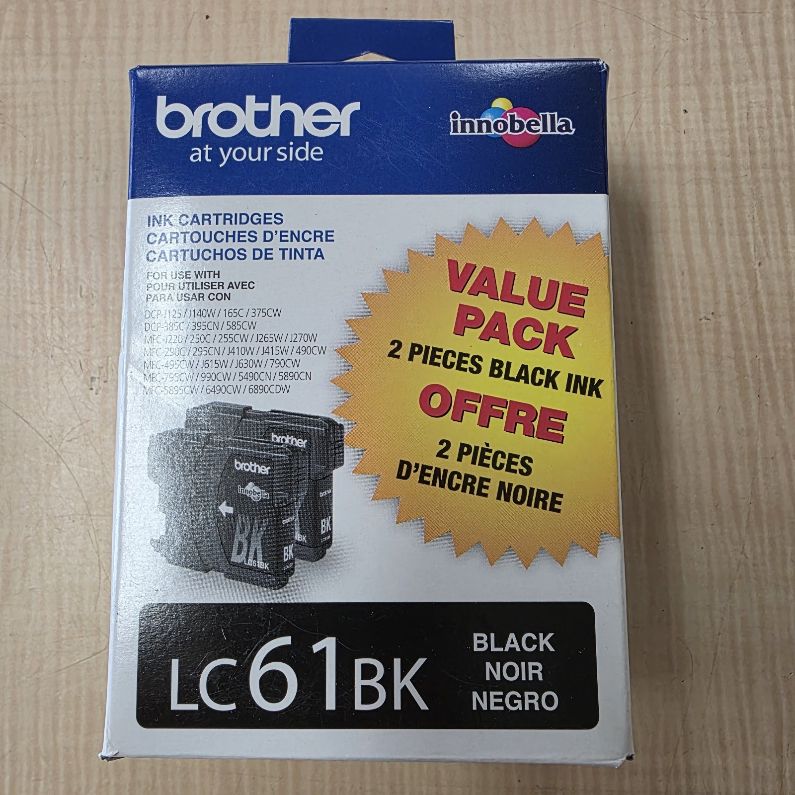Brother LC61BK 61 Genuine Ink Cartridges BLACK Exp 02/2028