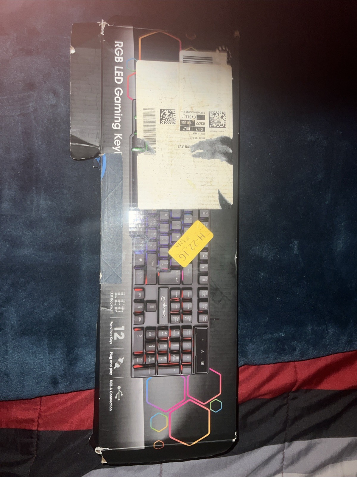 MANHATTAN Wired Membrane Gaming Keyboard – with Backlit RGB LED, USB-A Connectio