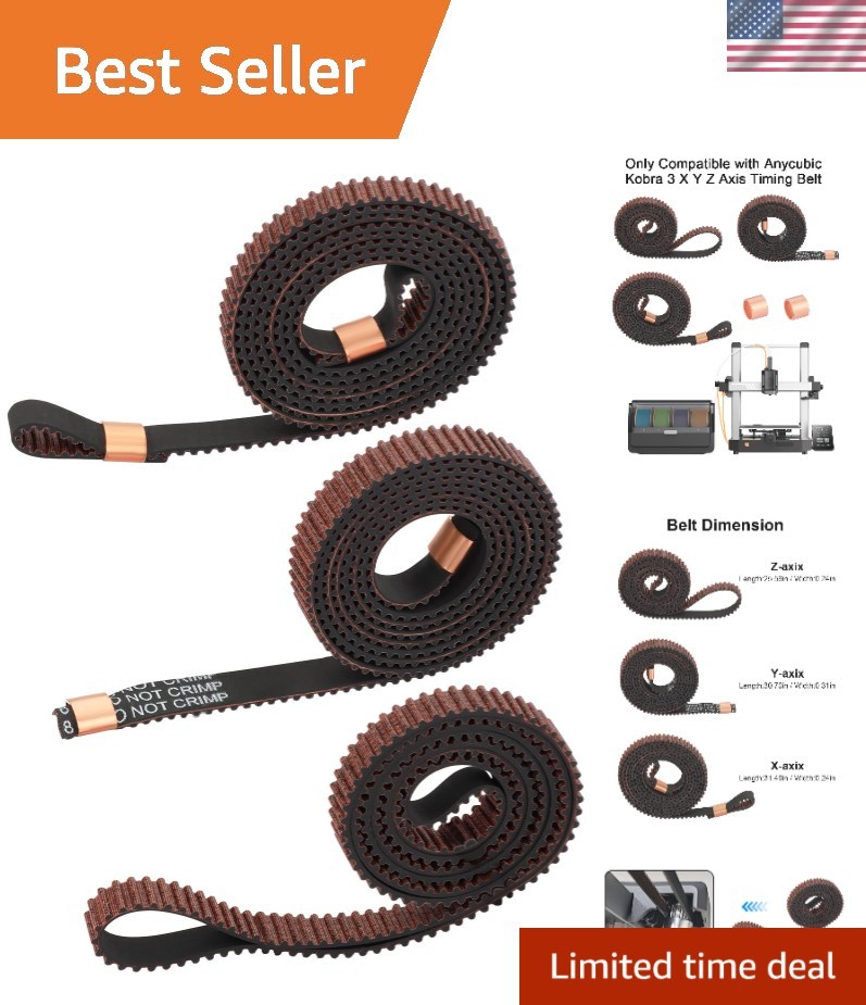 Timing Belt Replacement Kit Compatible with Anycubic Kobra 3 V1/V2