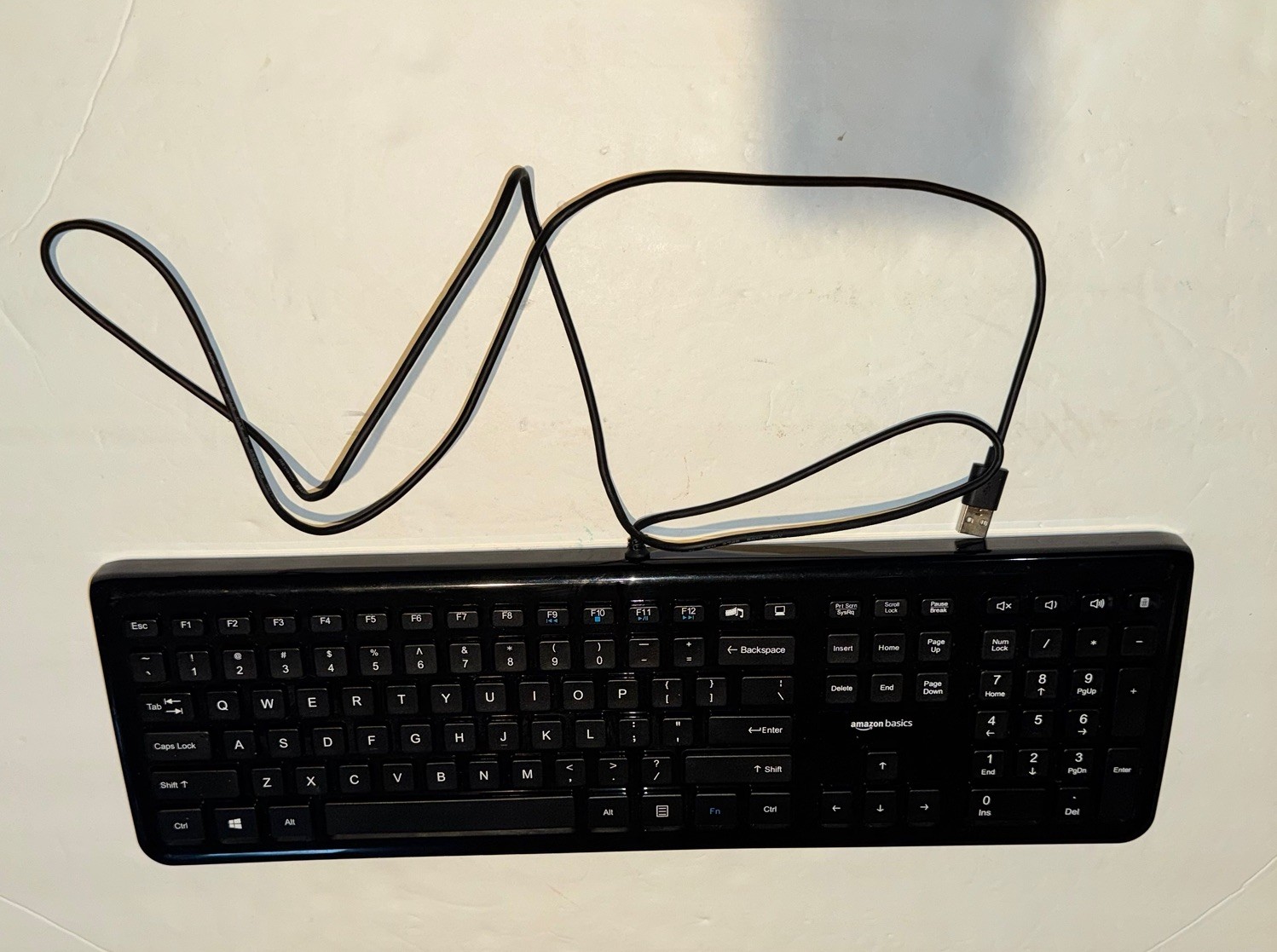 Amazon Basics Matte Black Wired Keyboard