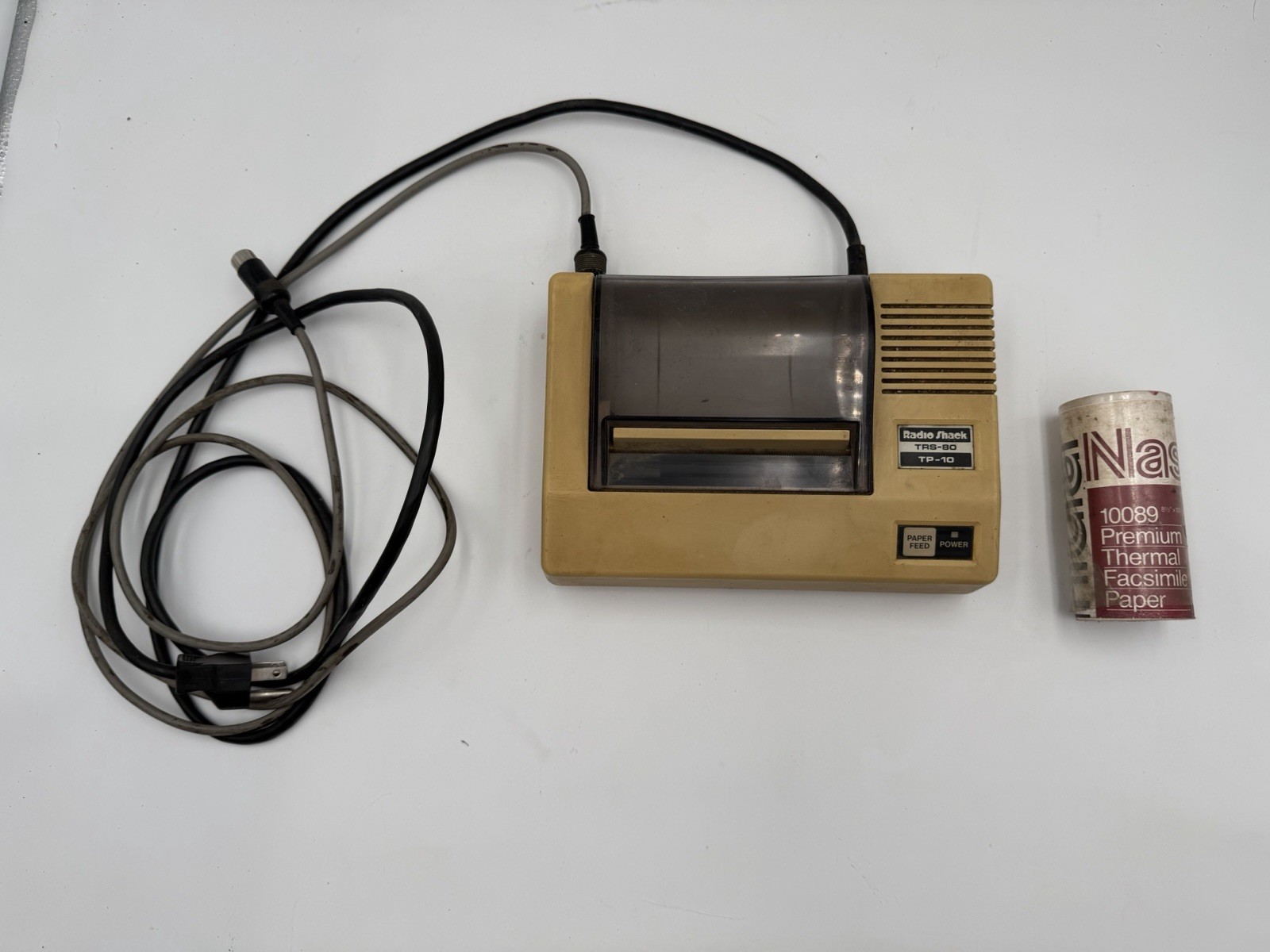TRS-80 Thermal Printer TP-10 Powers On Works With Cable And Paper