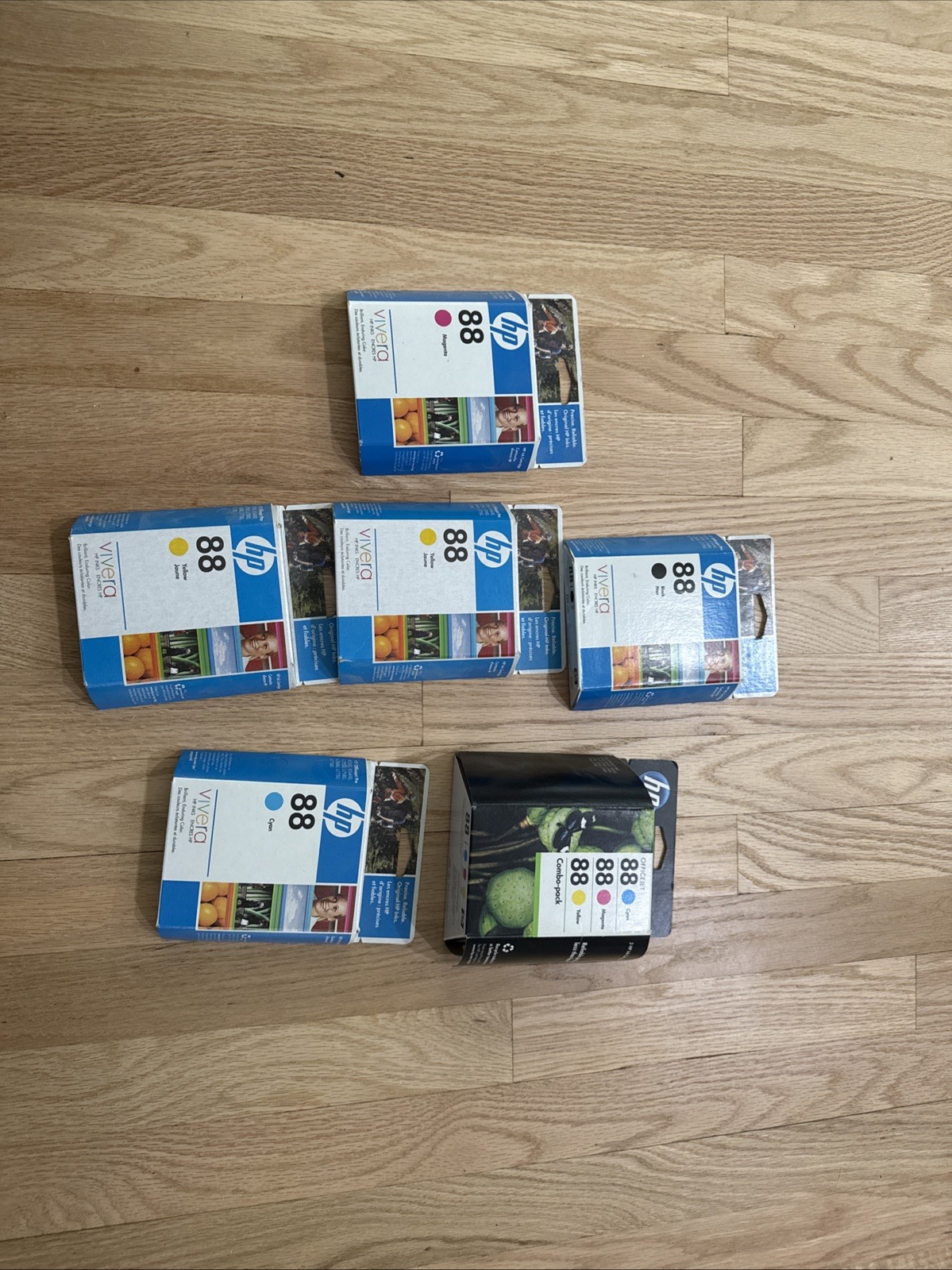 Large Bundle Of 6 Hp Printer Inc Cartridges