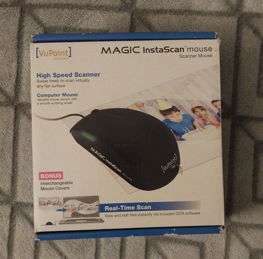 VuPoint Magic InstaScan Mouse Scanning Mouse with Interchangeable Covers - Used.