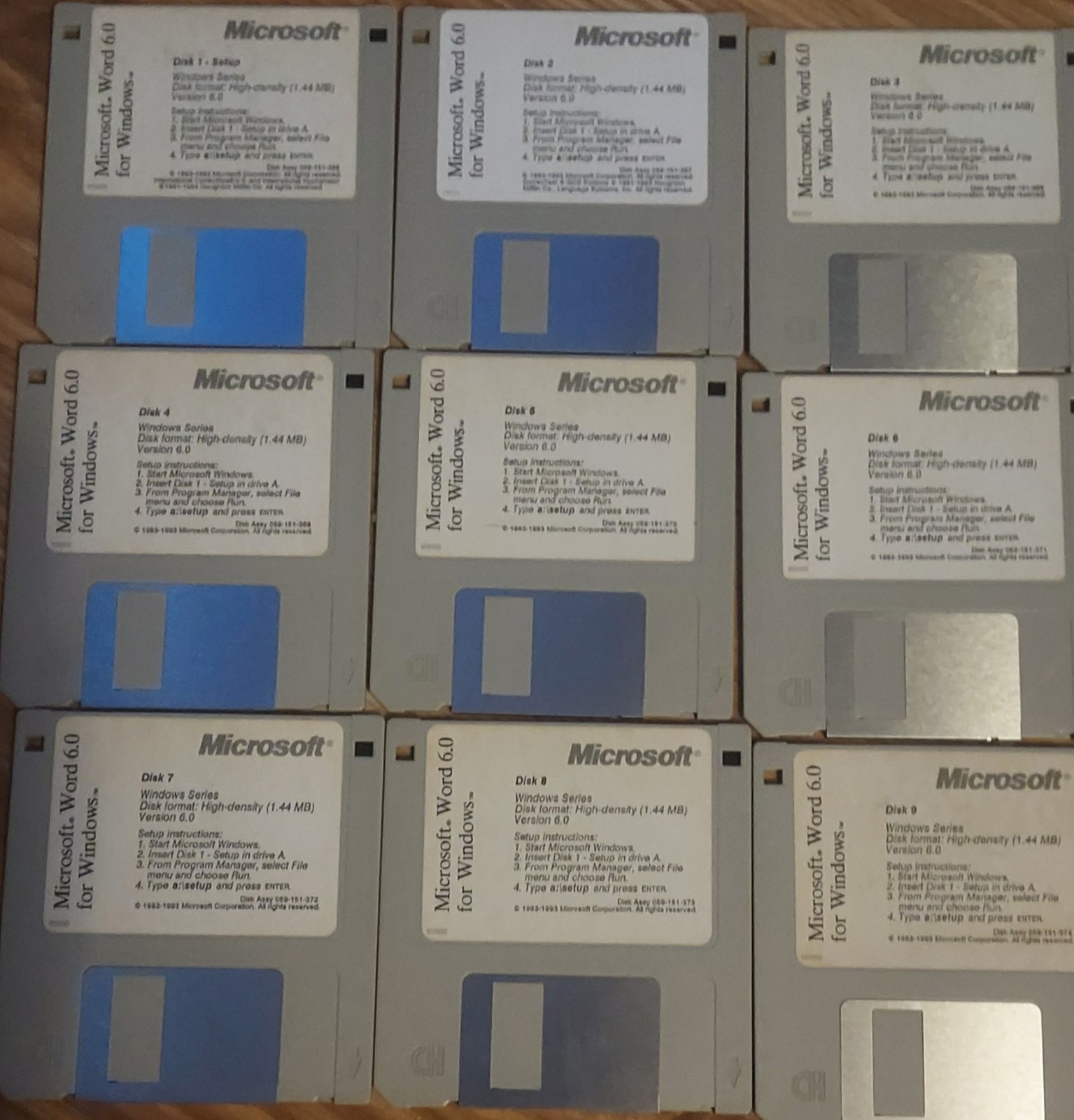 Microsoft Excel For Windows Ver 5.0, Set Of 9 3.5” Floppy Disks