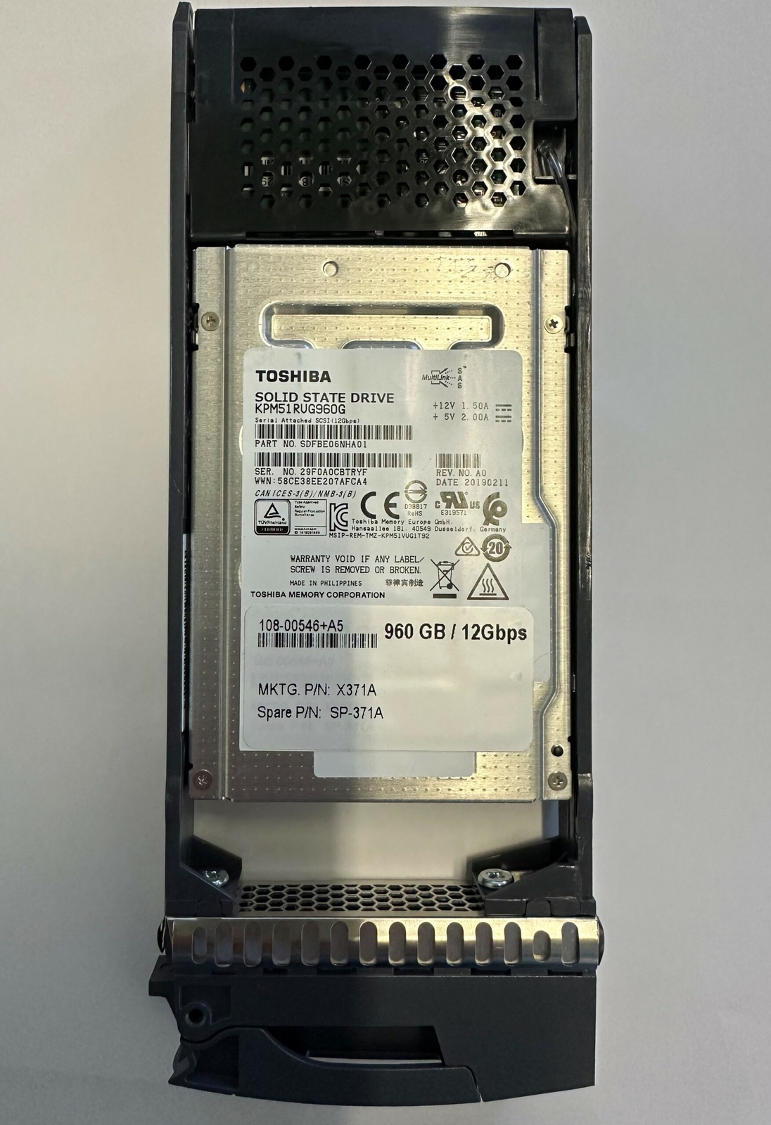 SDFBE06NHA01 - Netapp 960GB SSD SAS 2.5" HDD for DS224C, 24 bay enclosure, AF...