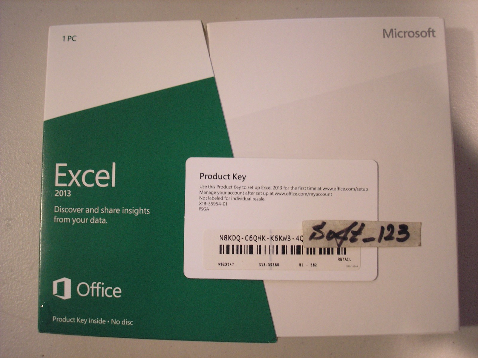 Microsoft Excel 2013 Product Key Card Full Retail Version for 2 PCs =NEW BOX=