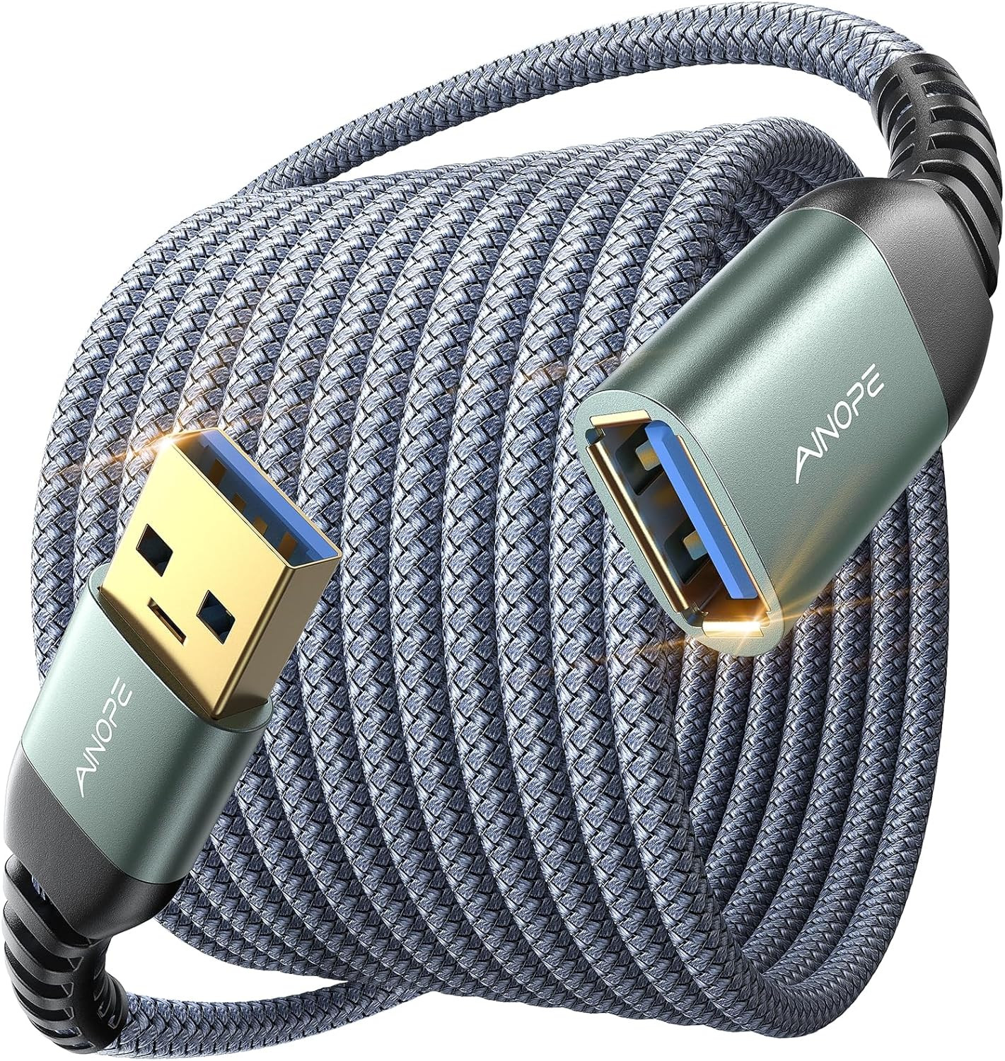 AINOPE USB Extension Cable 10FT,USB Extender,Usb 3.0 Extension Cable, Male to Fe