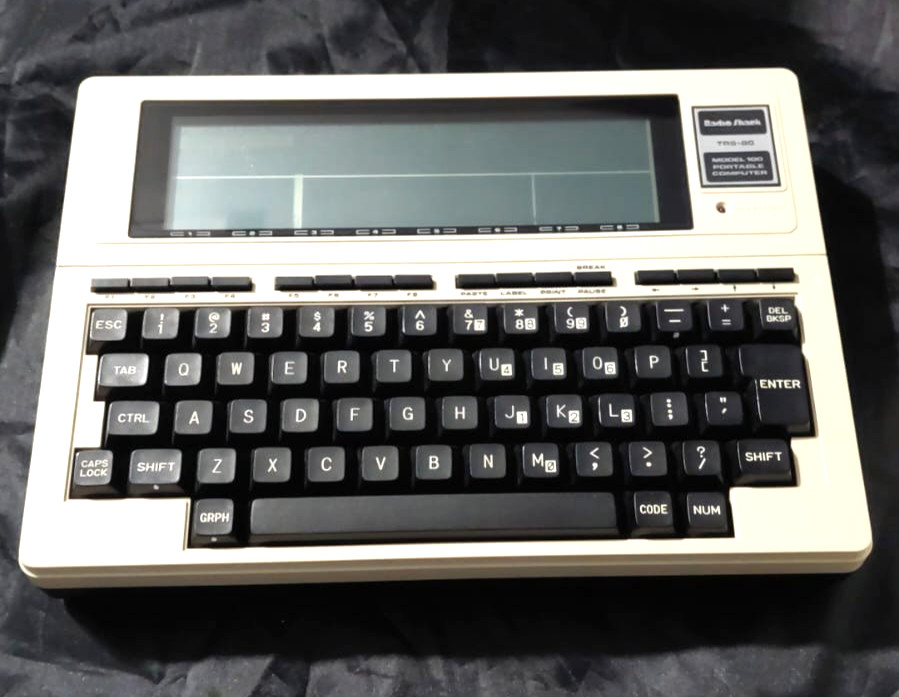 Vtg Radio Shack TRS-80 Model 100 Portable Computer w Guide Case Cables - Tested