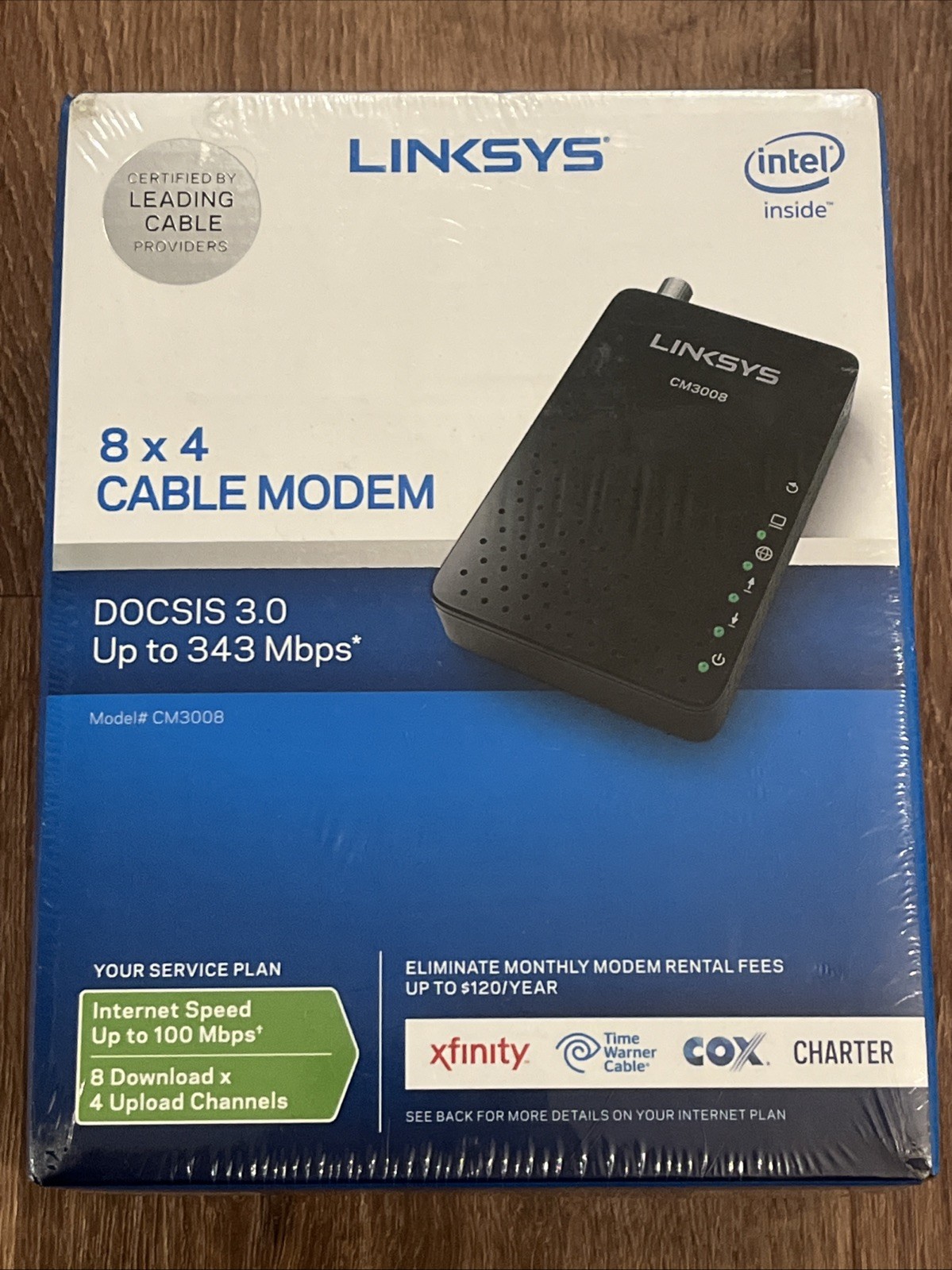 Linksys CM3008 DOCSIS 3.0 Cable Modem 8x4 Gigabit New Sealed