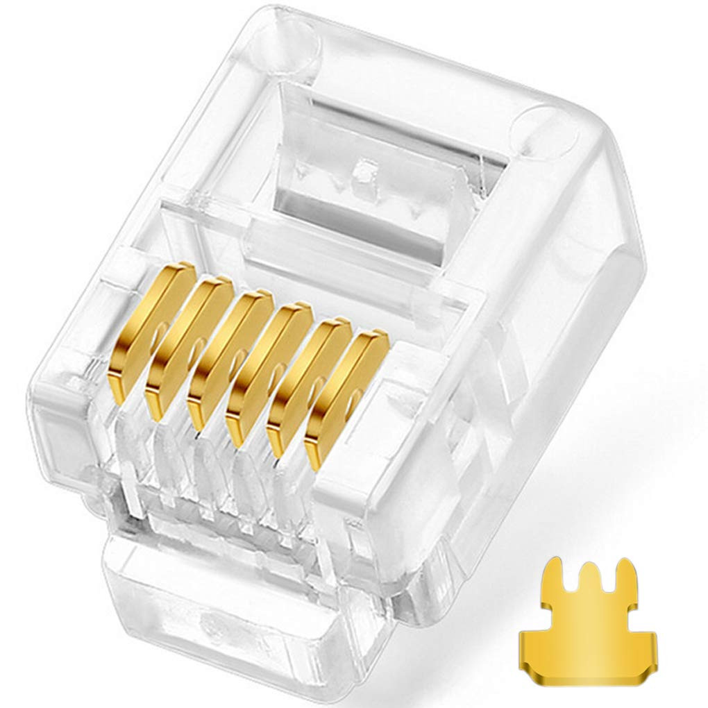 20Pack Telephone Modular Plug RJ11/RJ12 6P6C Connector