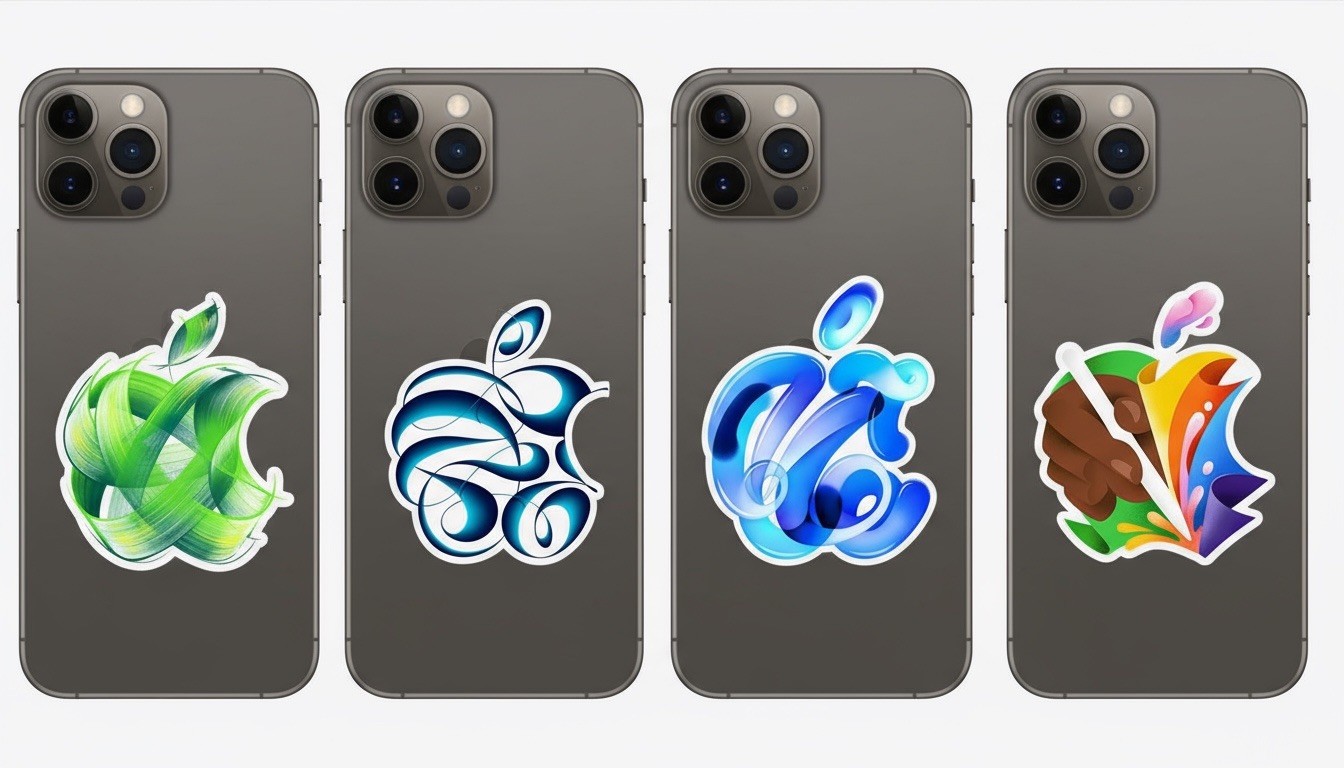 Apple Logo Phone Stickers Set of 4 Custom Art Decal iPhone Laptop Gift Tech USA