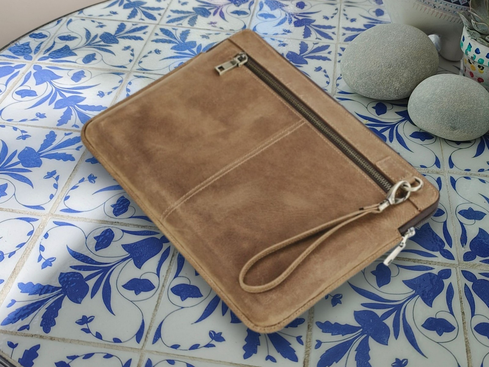 Custom Cowhide Leather 14.2" MacBook Pro 13.3" MacBook Air Case Cover Sleeve