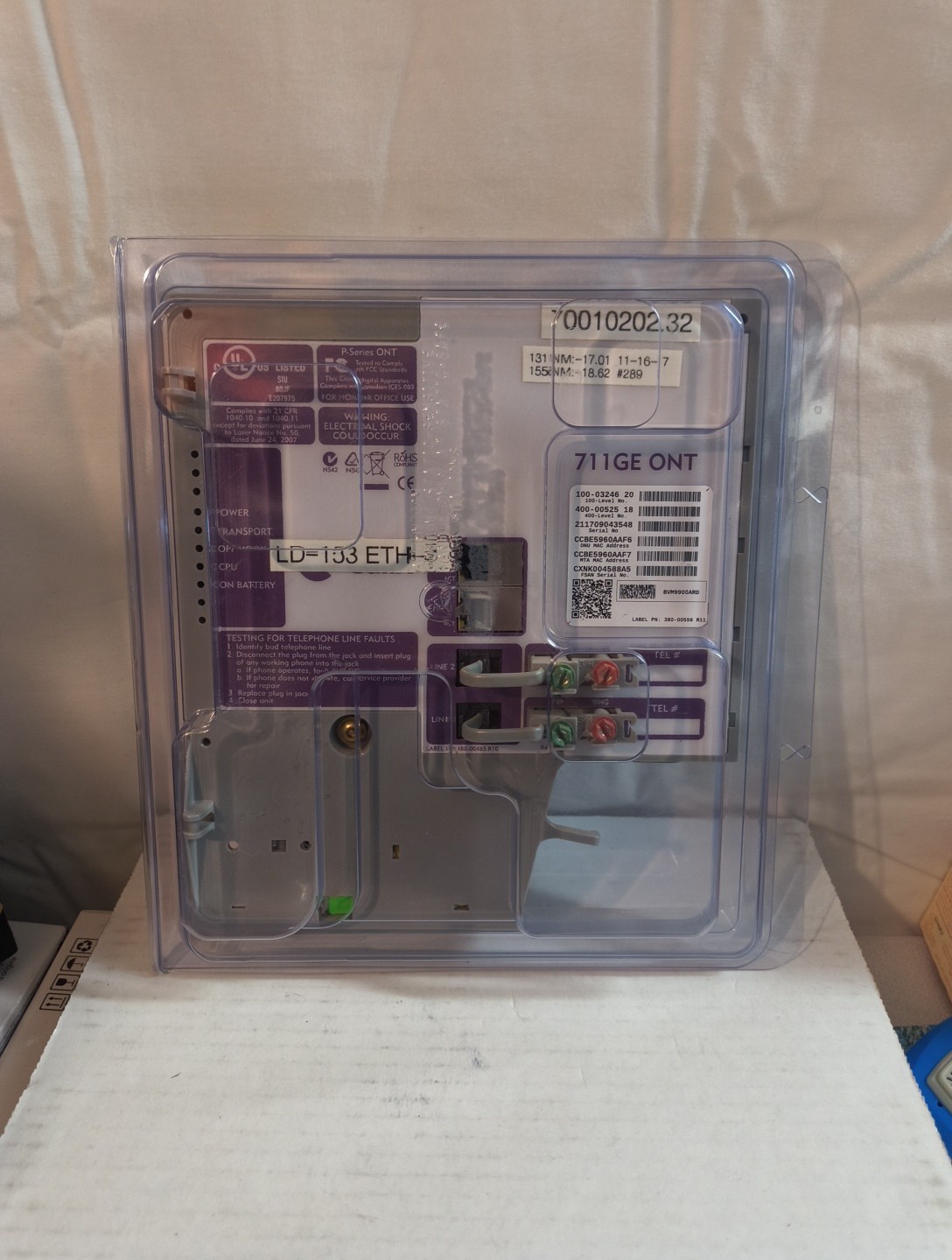 Calix 712GE ONT 2 POTS 2 GE 1 RF 100-03247