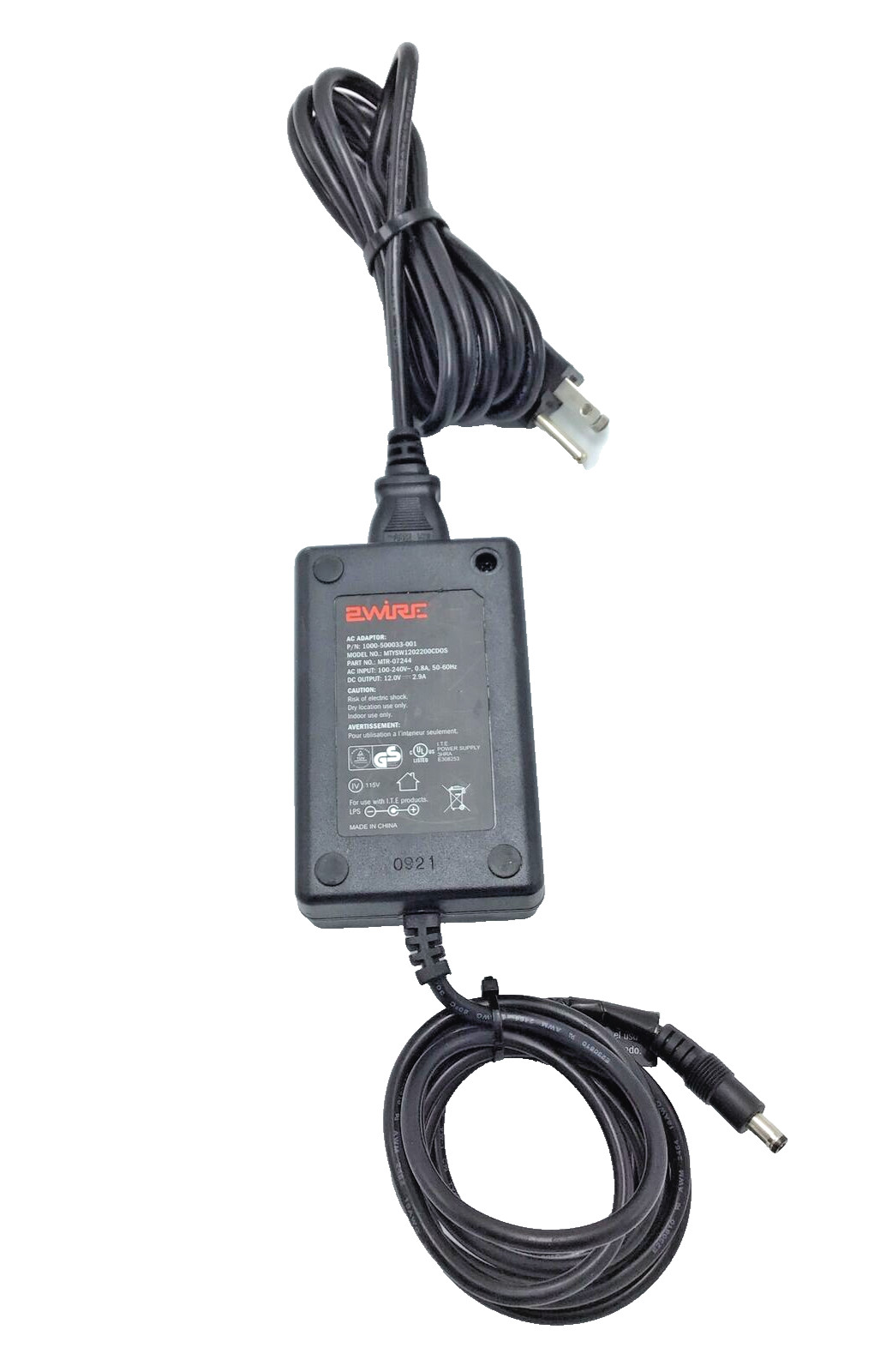 2Wire AC Adapter Power Supply, MTYSW1202200CD0S, AC 12V 2.9A, Genuine