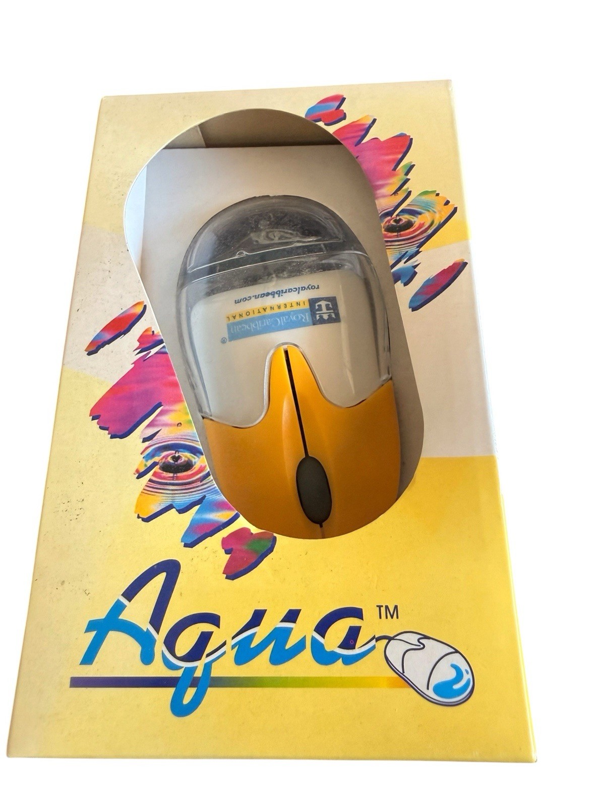 Aqua Royal Caribbean Liquid Rollerball PS2 Computer Mouse Y2K Vintage Cruise Shi