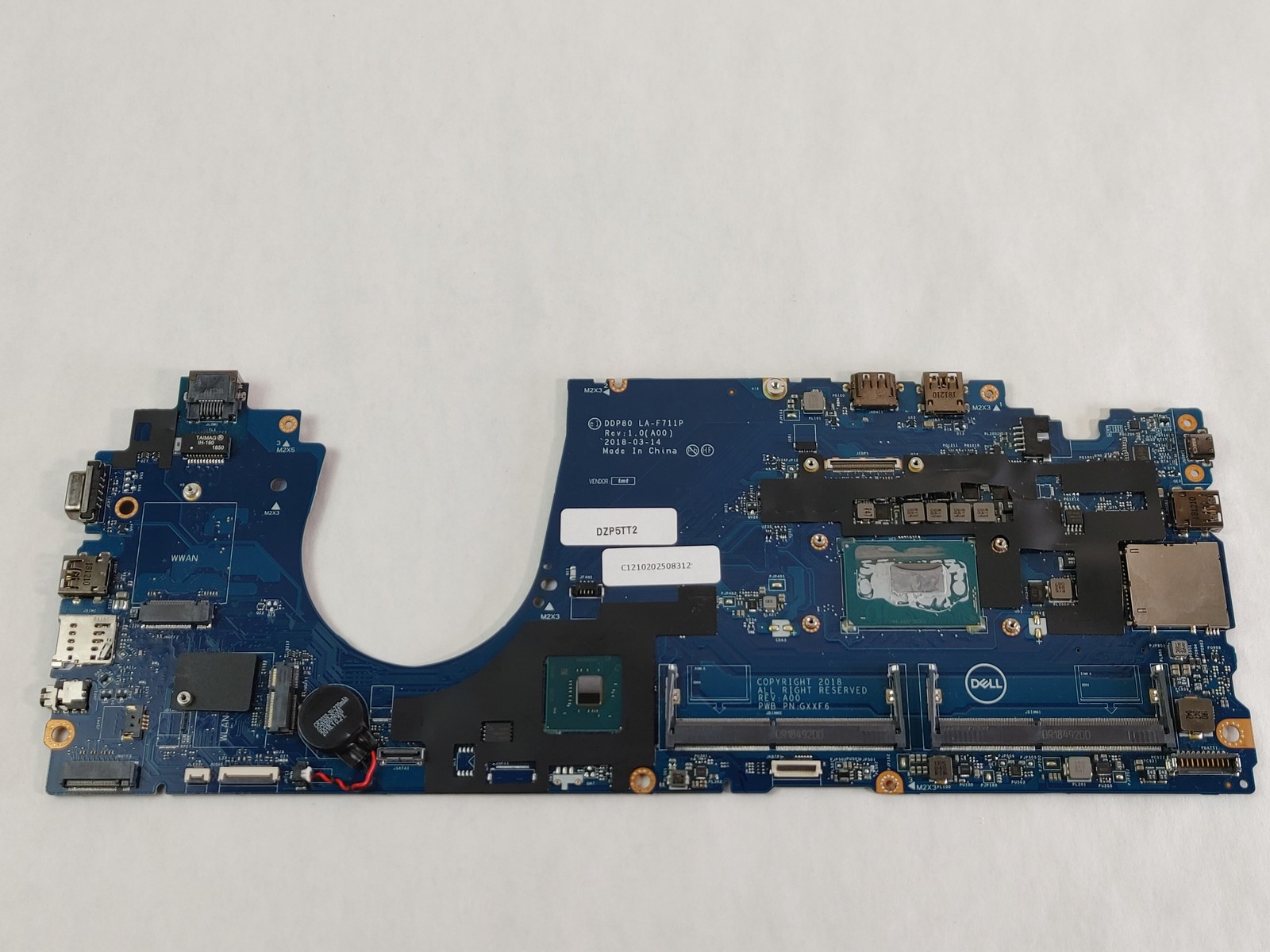 Dell Latitude 5591 Intel Core i7-8850H 2.60 GHz DDR4 Motherboard 6KRRV