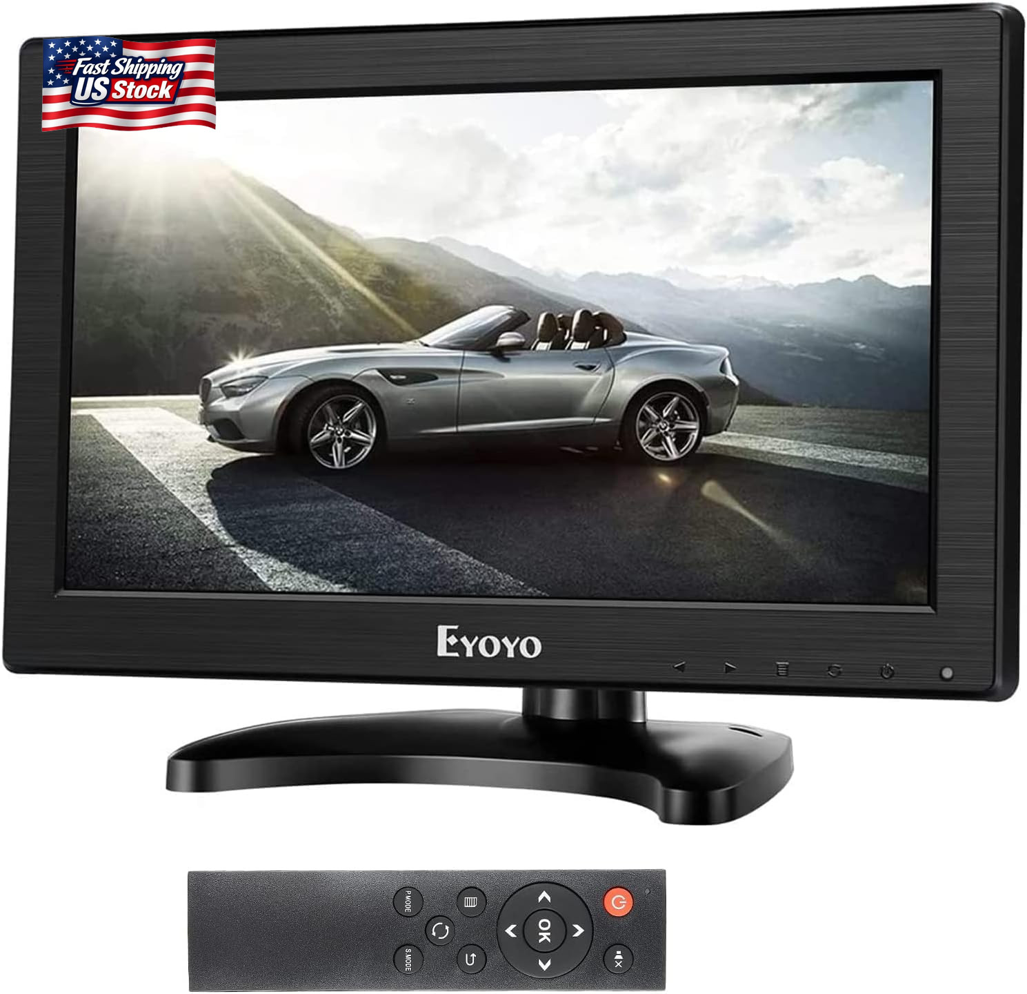 Eyoyo 12" Inch TFT LCD Monitor with AV HDMI BNC VGA Input 1366X768