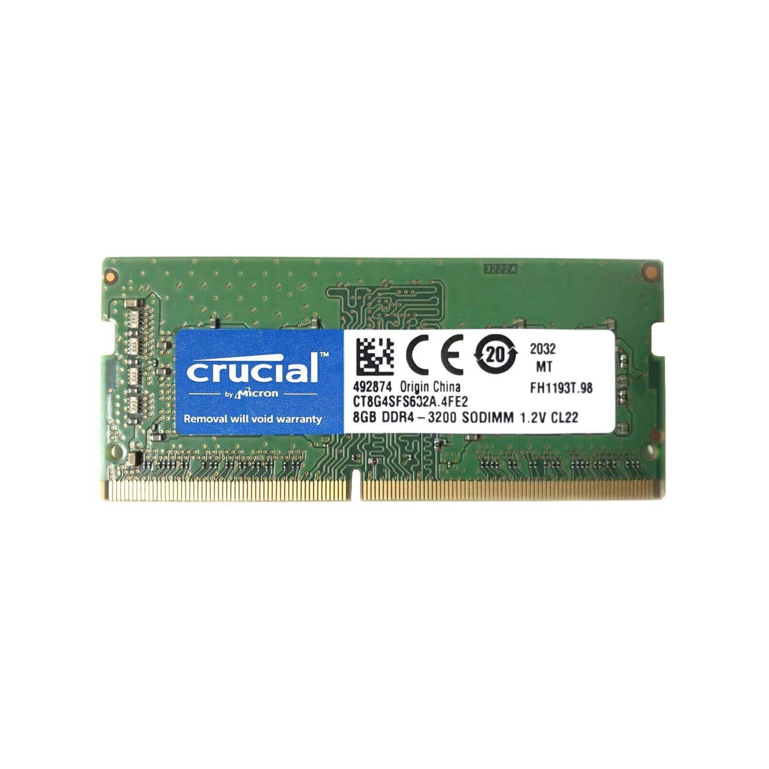 New Crucial 8GB DDR4 3200MHz PC4-25600 260-Pin  CL22 Laptop SODIMM Memory Ram