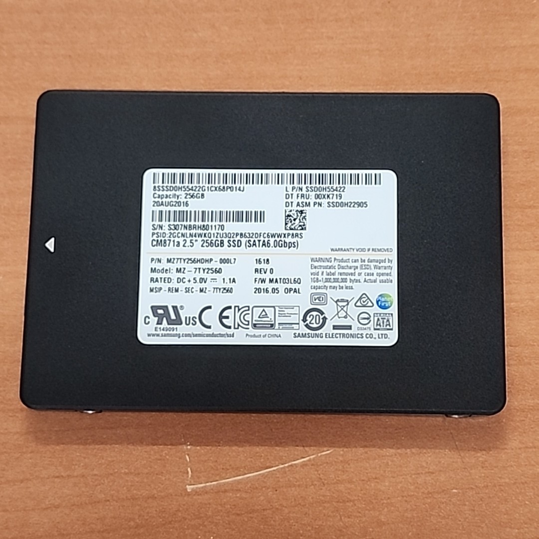 Samsung 256GB PM871b 2.5" SSD Solid State Drive MZ7TY256HDHP-000L7 SSD0H55422