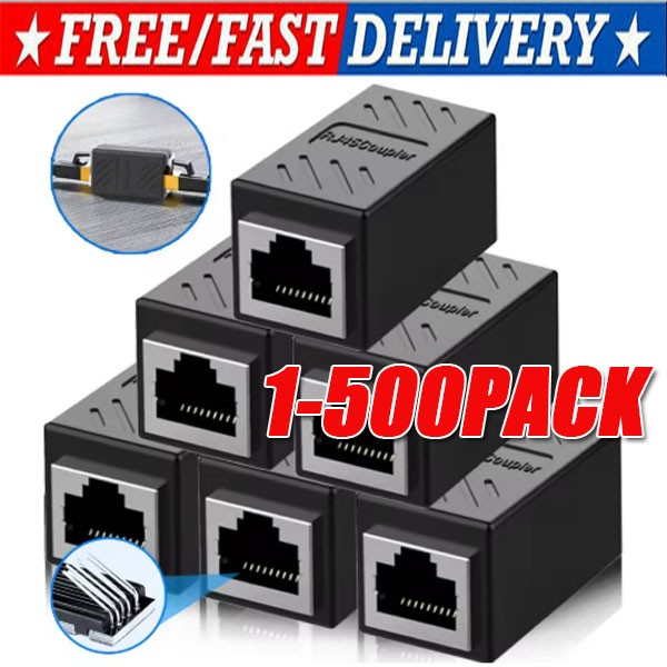 RJ45 Inline Coupler Cat7 Cat6 Cat5e Cat5 Ethernet LAN Network Cable Adapter Lot