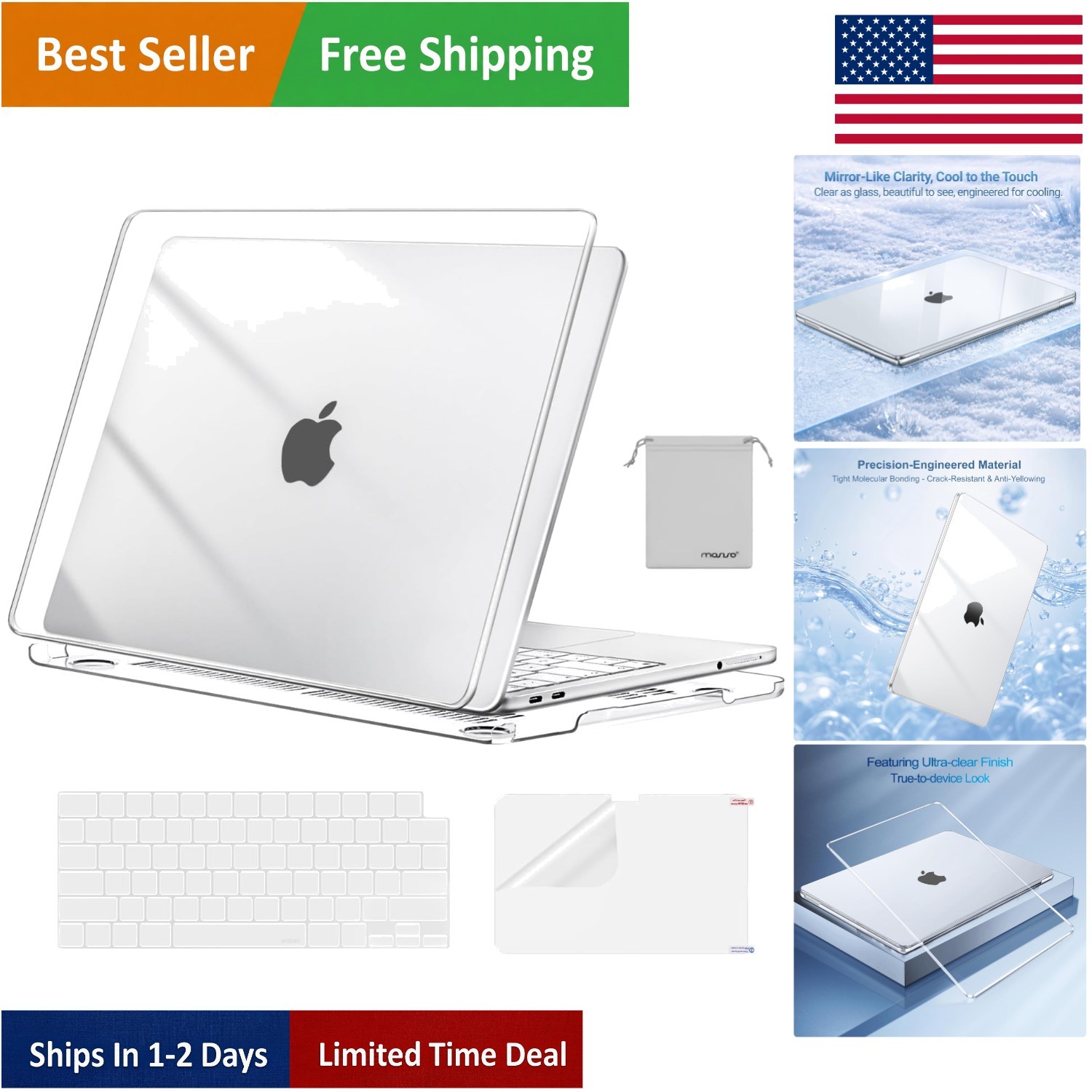 Durable Crystal Clear MacBook Neo 13-inch Case with Scratch & Crack Resistance
