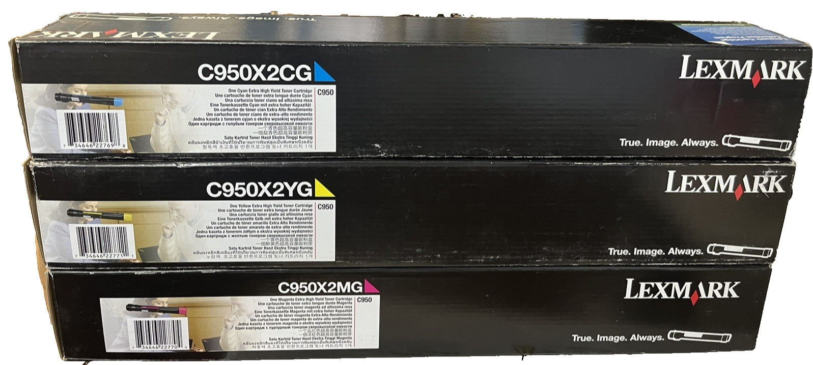 3 Pk - Lexmark High Yield Toner C950X2CG C950X2MG C950X2YG C950X2 C950 - New