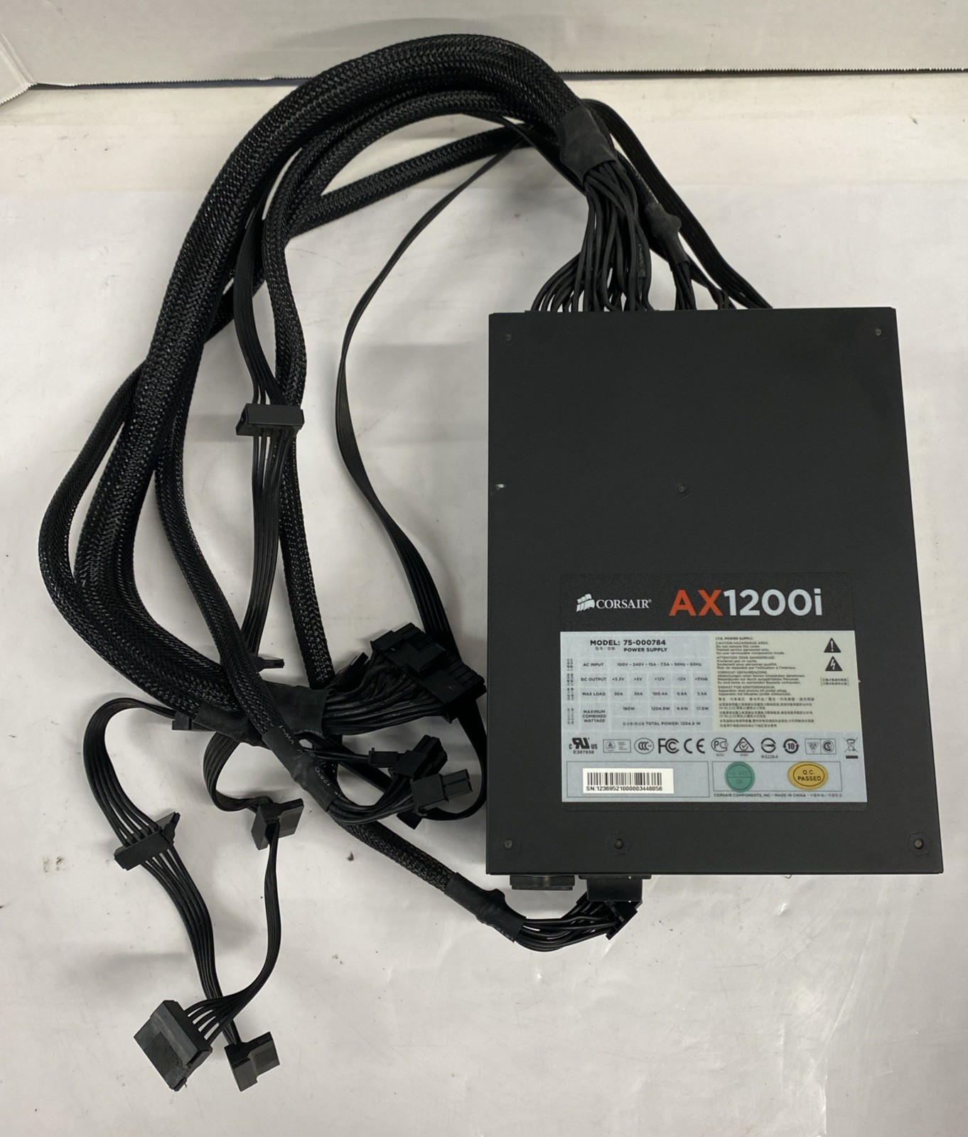 CORSAIR AX1200i DIGITAL ATX POWER SUPPLY 1200W  W/ SOME CABLES | TESTED WORKS
