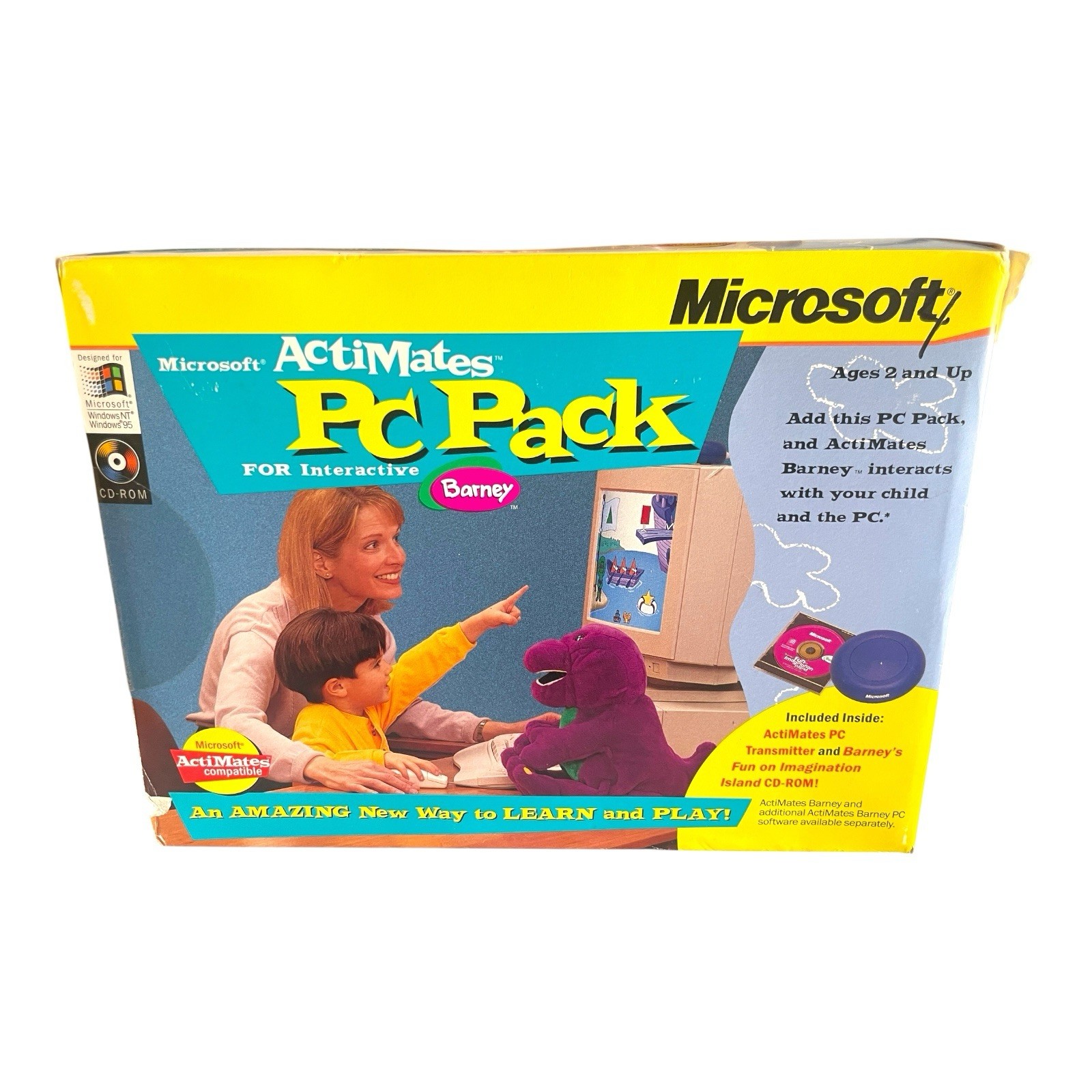 Interactive Barney Vintage Microsoft ActiMates PC Pack 