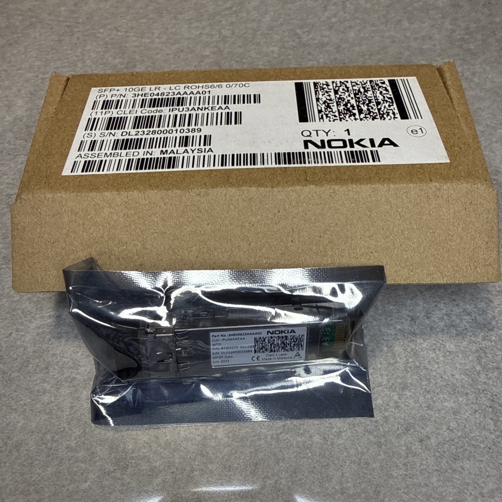 New Nokia 3HE04823AAAA01 SFP+ 10GE LR-LC IPU3ANKEAA Transceiver Module Malaysia