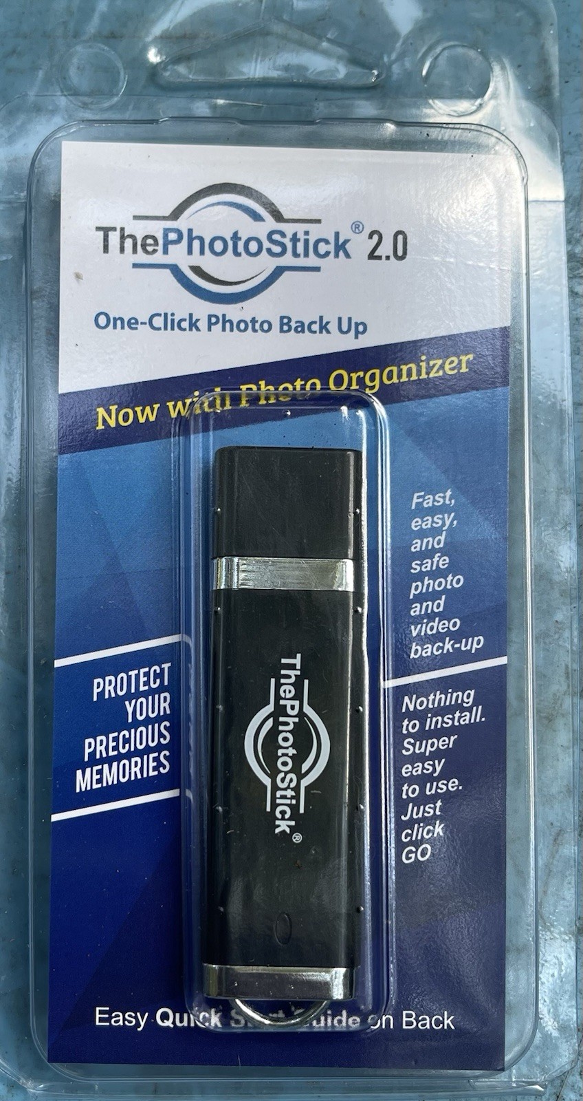 ThePhotoStick 2.0 128GB One-Click Photo Backup USB Drive