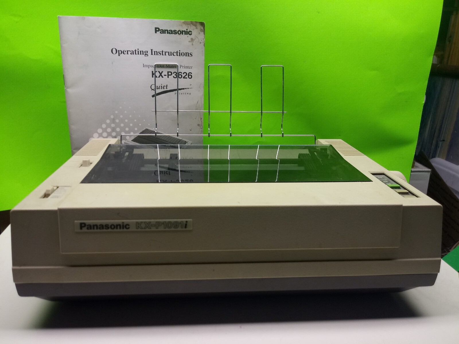 Panasonic KX-P1091 Quiet 24 Pin Monochrome Dot Matrix Printer w/ oweners manual